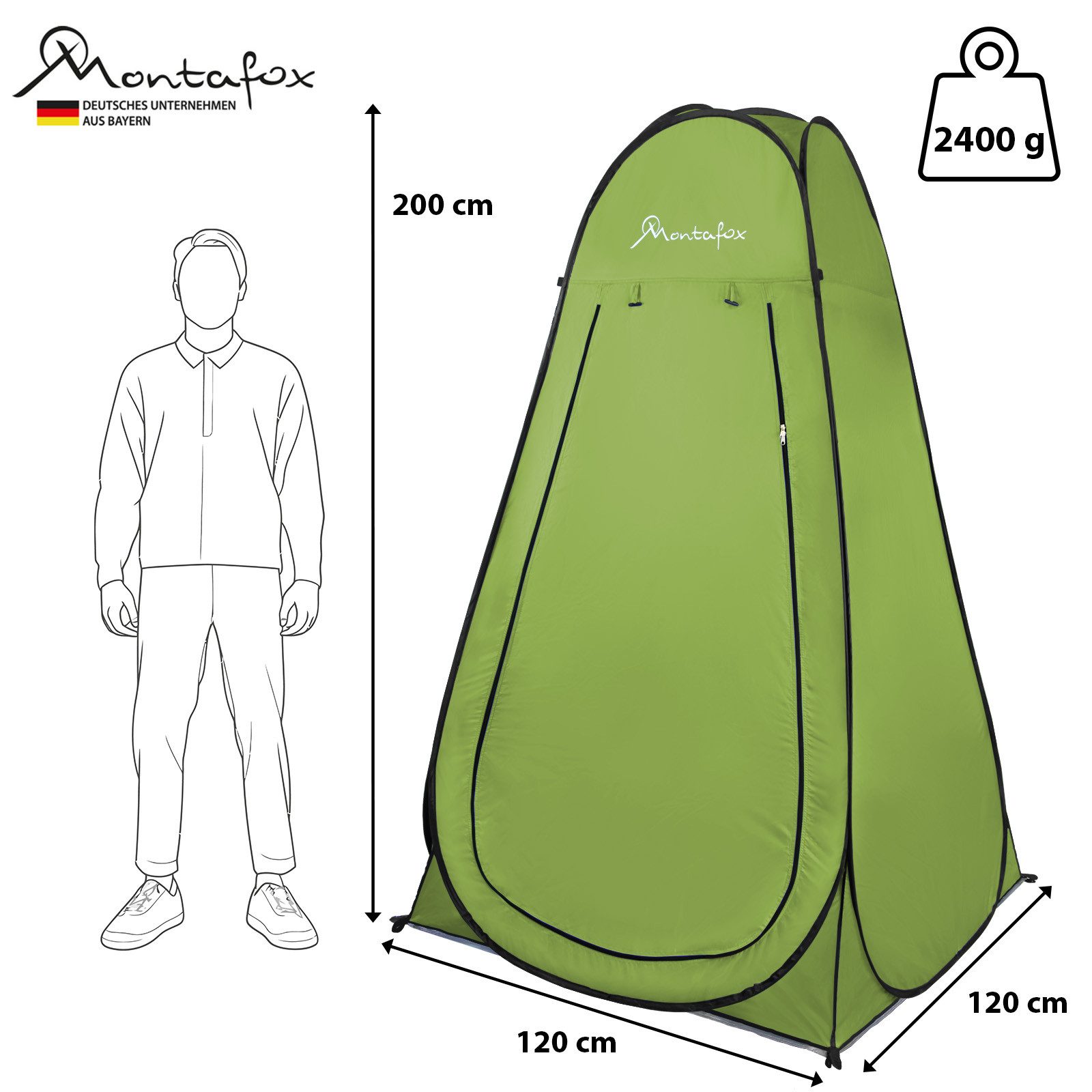 Montafox Wurfzelt Montafox Toilettenzelt Multifunktionszelt Universalzelt Pop Up Zelt – Bild 2 von 5