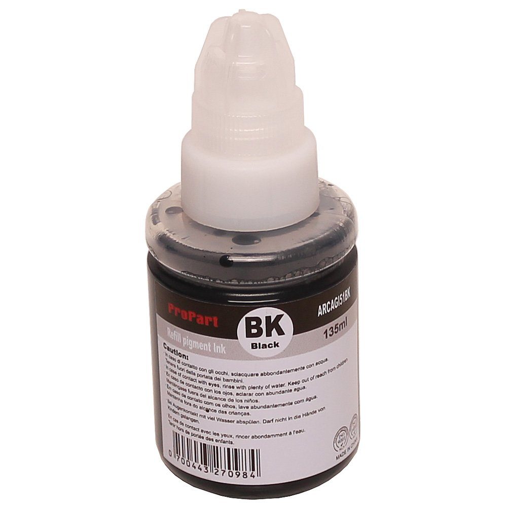 ABC Nachfülltinte (für Canon, Kompatible Nachfüllflasche Tinte für Canon GI-51 Schwarz Pixma, x, 1520 G1560 G2520 G2560 G3520 G3560 G2570 G3570 G3571 G3572 G4570 G1530)