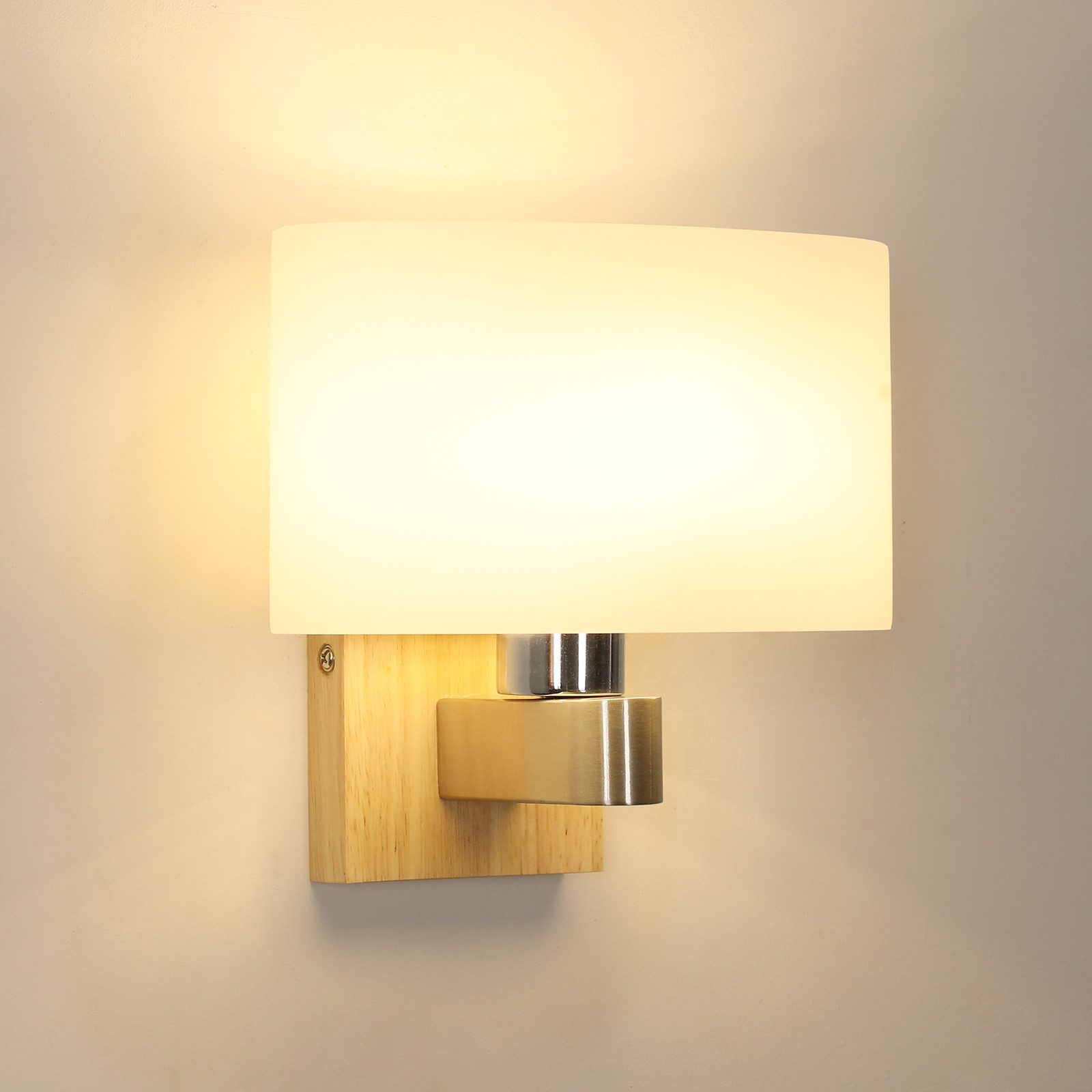 Goeco Wandleuchte minimalistische Holz-Wandleuchte, Naturholzbasis, ovale günstig online kaufen