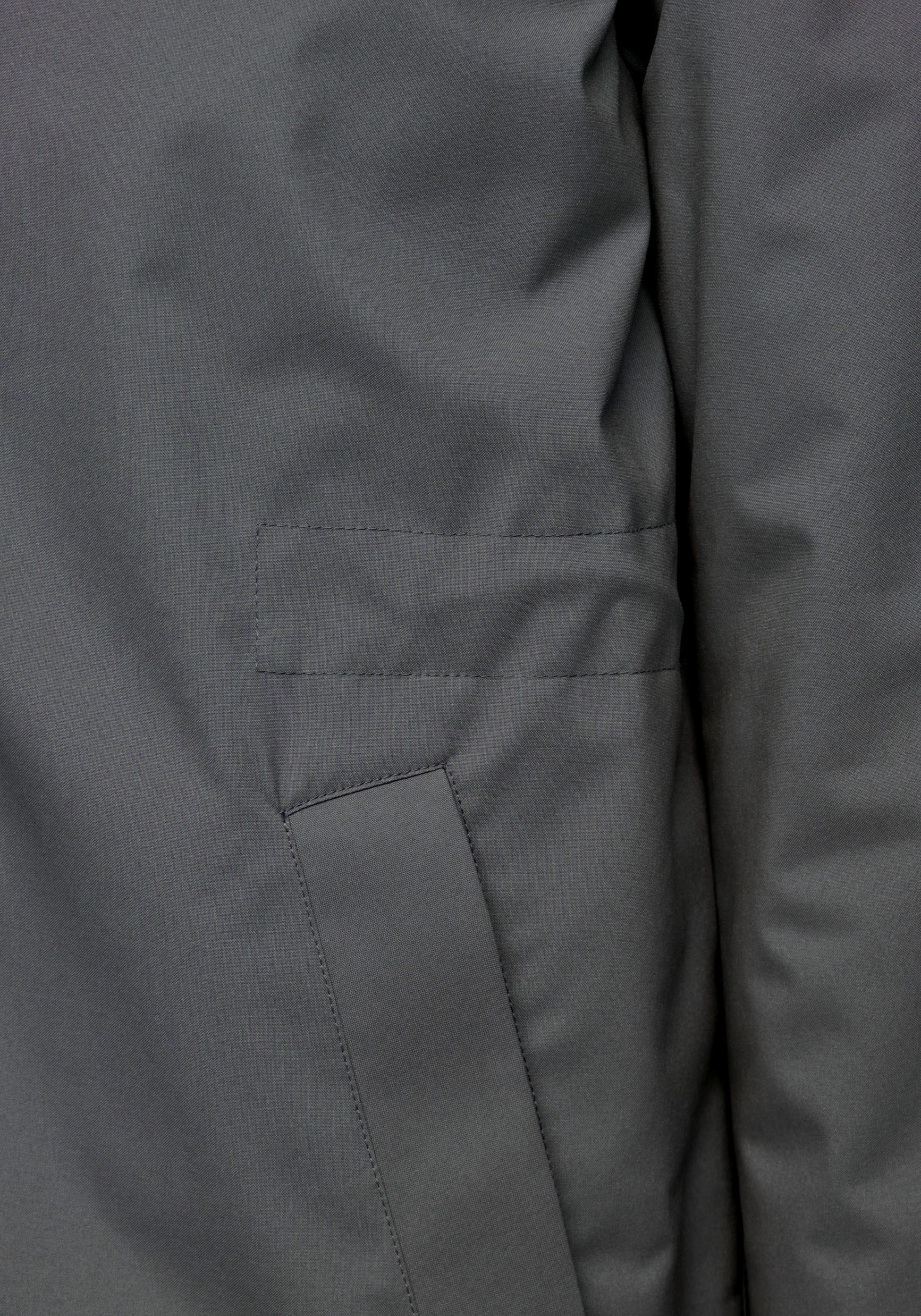 Geox Langjacke SPHERICA mit verdecktem Reißverschluss & Druckern, Leistentaschen, Kapuze