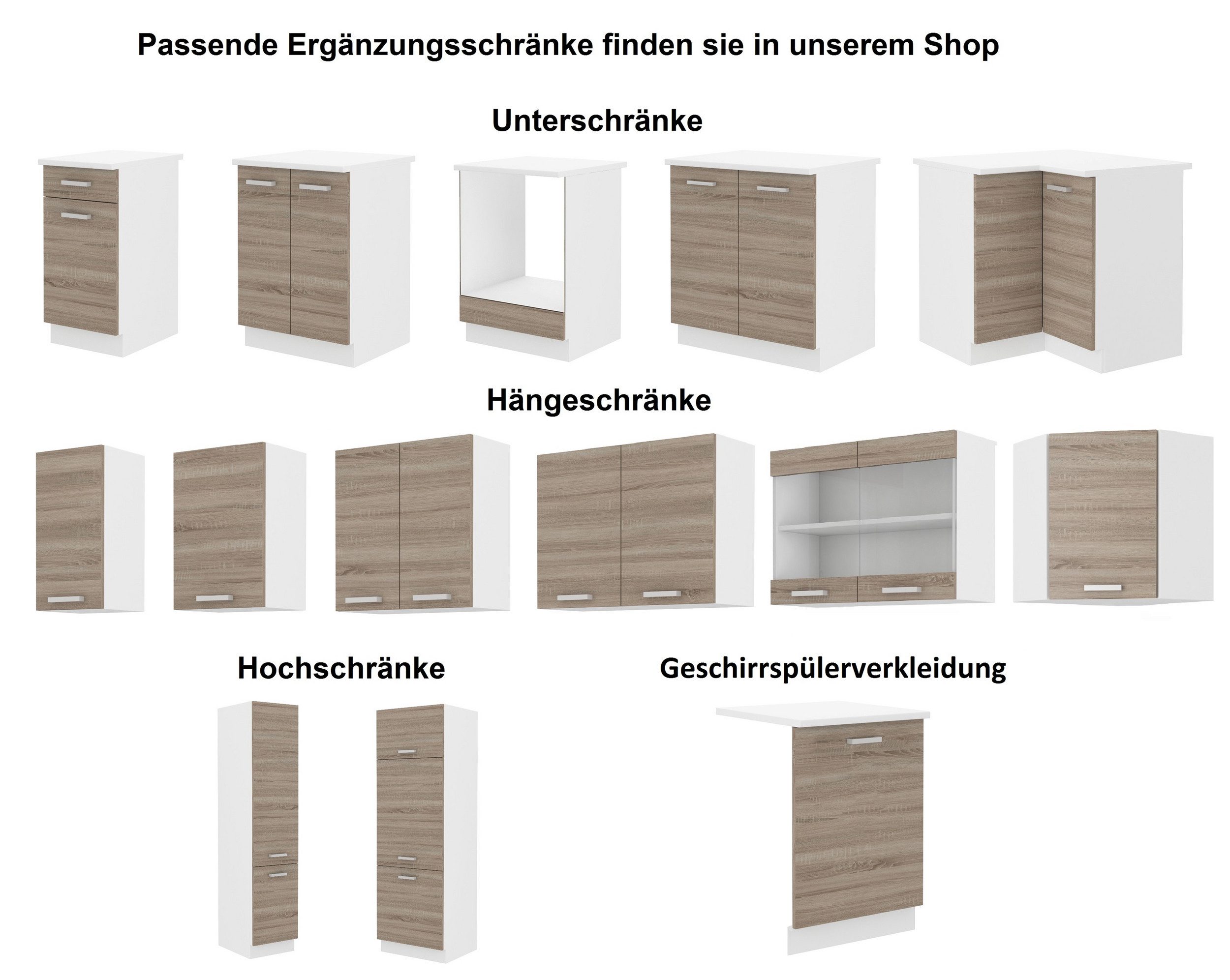 Küchen-Preisbombe Herdumbauschrank Herdunterschrank 60 Küche Dave Küchenzeile Küchenblock Sonoma Trüffel – Bild 4 von 4