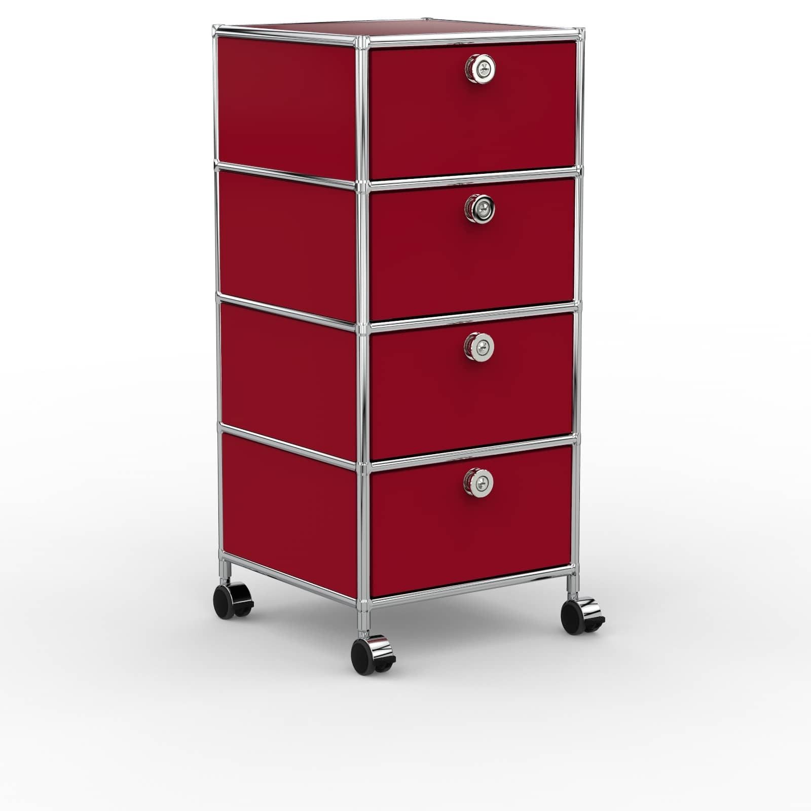 Versee Rollcontainer Büro-Aktencontainer, Metall, 40 cm, 4 Schubladen, Farbauswahl, (Schubladencontainer für Büro und Home-Office, 1 Rollcontainer), Robust und langlebig, 50kg belastbar