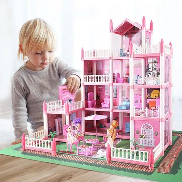 ZREE Puppenhaus Puppenhaus Traumhaus für Mädchen,Spielzeuge ab 6 Jahren Mädchen, Spielhaus Geschenk Lernspielzeug für Jungen Mädchen