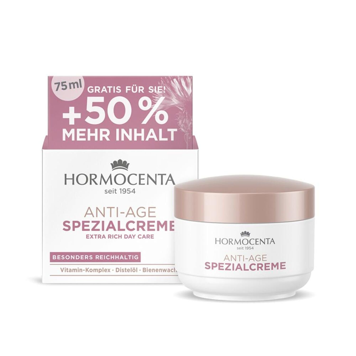 Hormocenta Kosmetik GmbH Körpercreme 6x Hormocenta 75ml Anti Age Spezialcreme Tagespflege Nachtlotion Haut