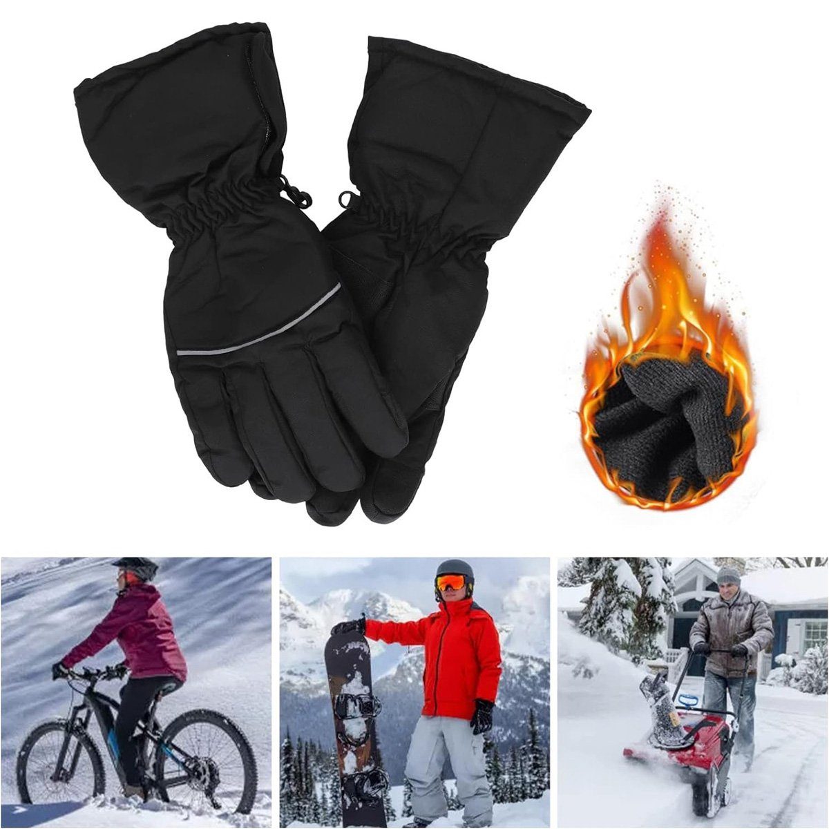 götäzer Skihandschuhe Thermische Winterhandschuhe USB-betrieben, geeignet für Outdoor-Sportarten, Skifahren