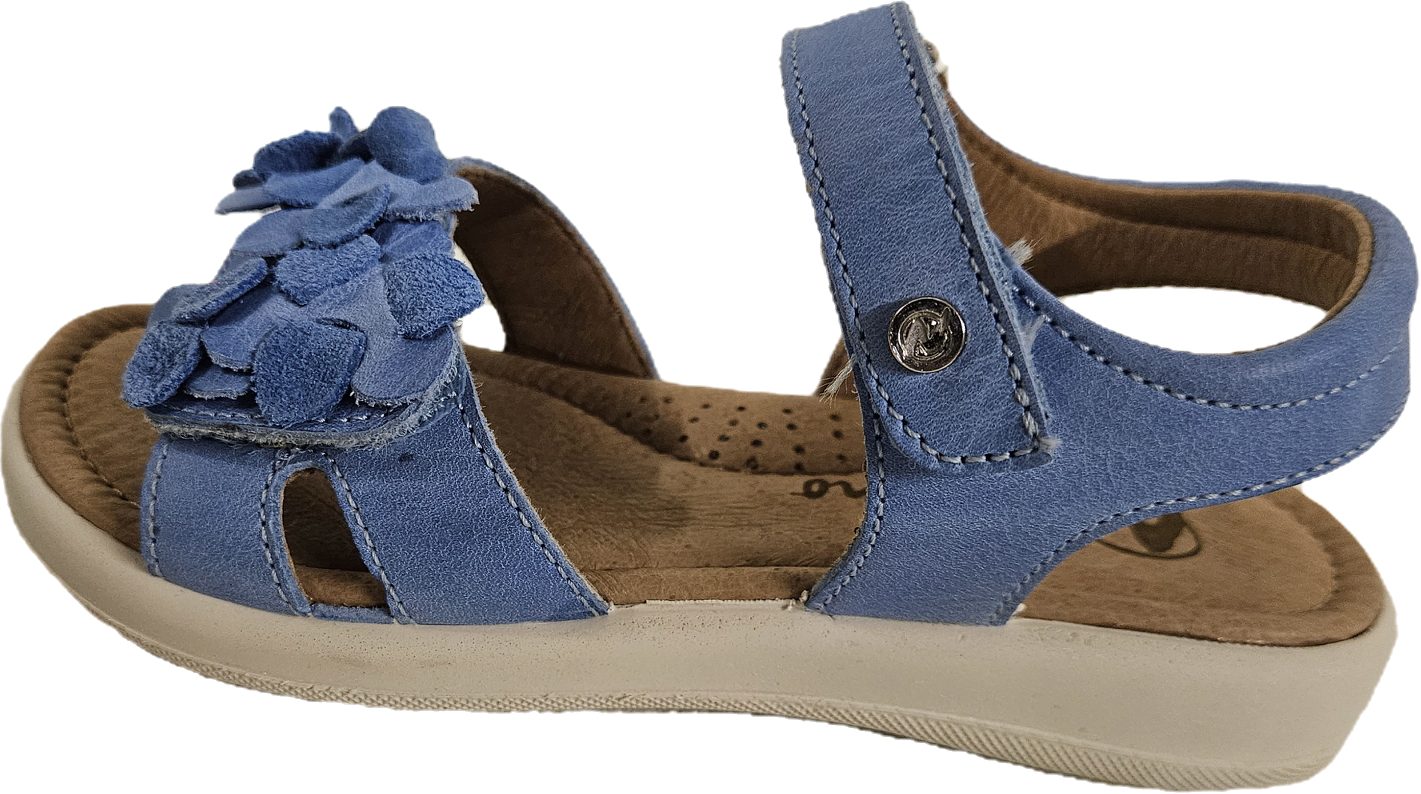 Naturino Mädchen Nappa Leder CERATO blau Blumen Gr. 30 31 33 Sandale aus echtem Leder