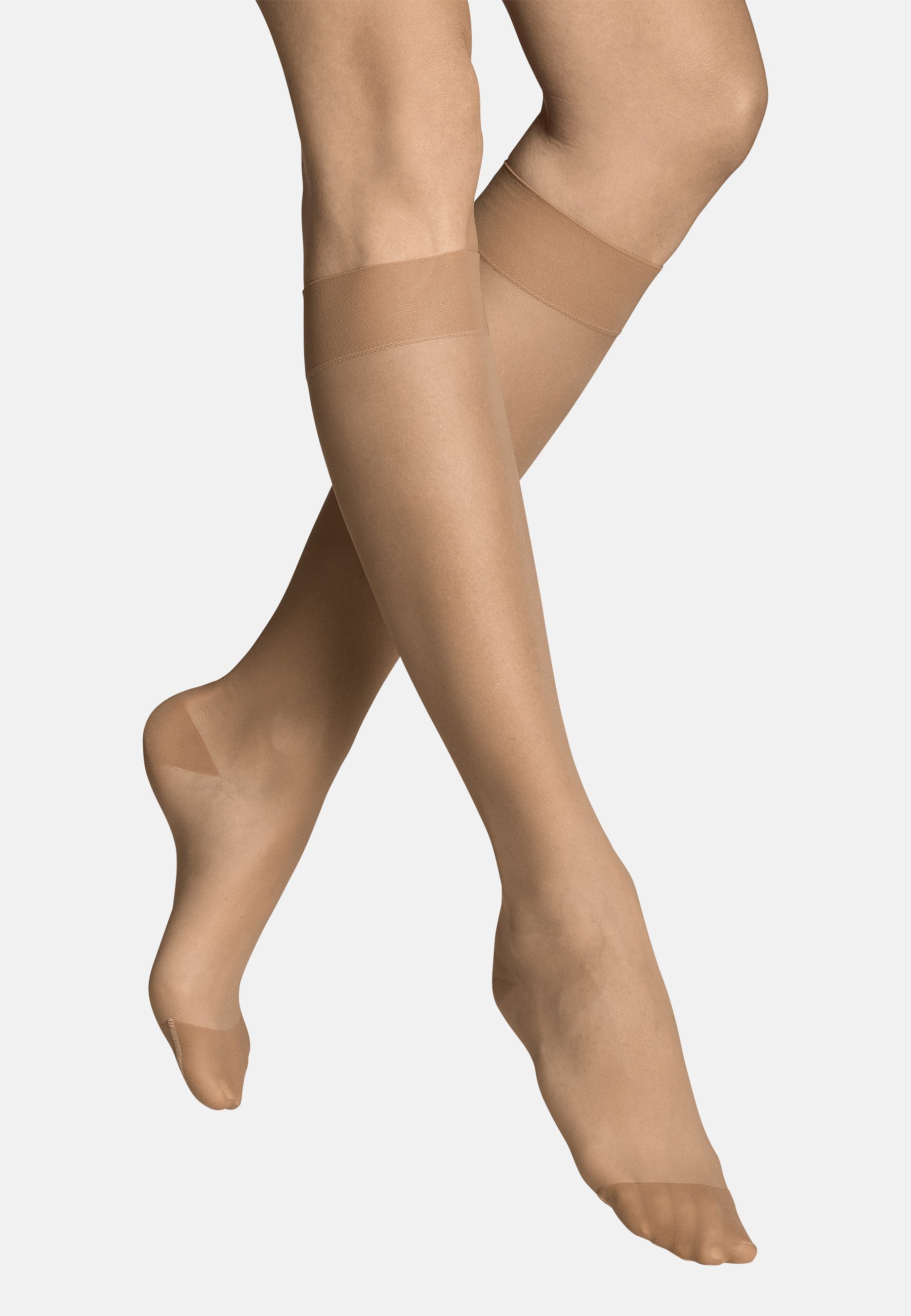 ITEM m6 Kniestrümpfe Invisible 15 DEN Echte Kompression, Nude-Look, ultrahaltbar, leicht, made in Germany