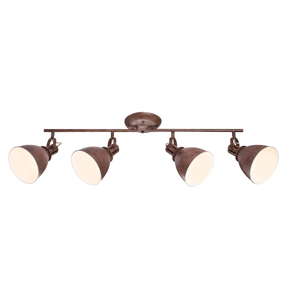 GLOBO LIGHTING LED Deckenleuchte, Leuchtmittel inklusive, Warmweiß, Spotleiste Deckenstrahler Deckenleuchte LED 4-Flammig schwenkbar rost