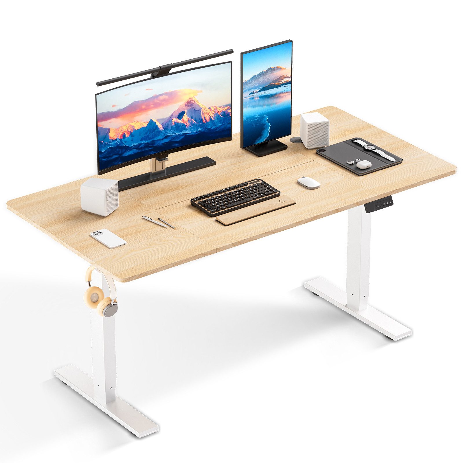 HOMAVO Schreibtisch Elektrisch höhenverstellbar mit Memory- und Sitz-/Steh- günstig online kaufen