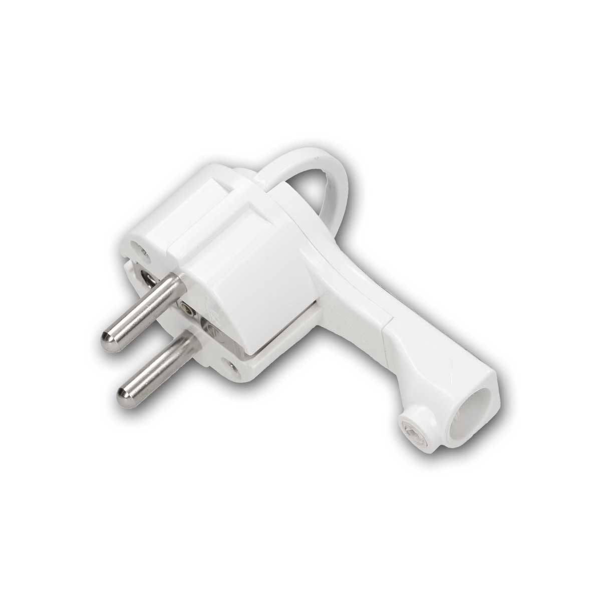 world-trading-net Schuko-Stecker 3x Schutzkontakt-Stecker WTN-FlatPlugII weiß 230V