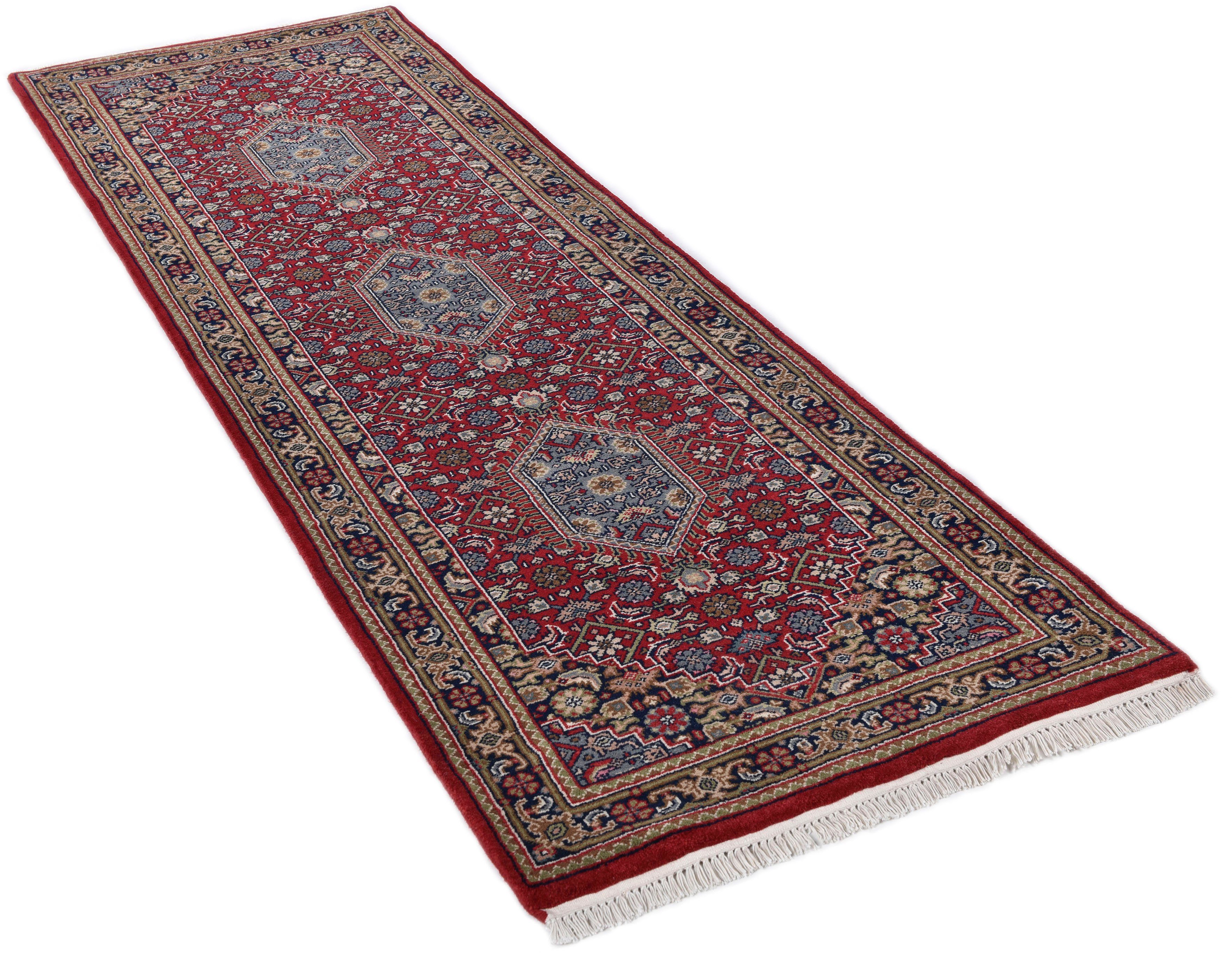 THEKO Orientteppich Benares Bidjar, rechteckig, Höhe: 12 mm, reine Wolle, handgeknüpft, mit Fransen, auch als Läufer