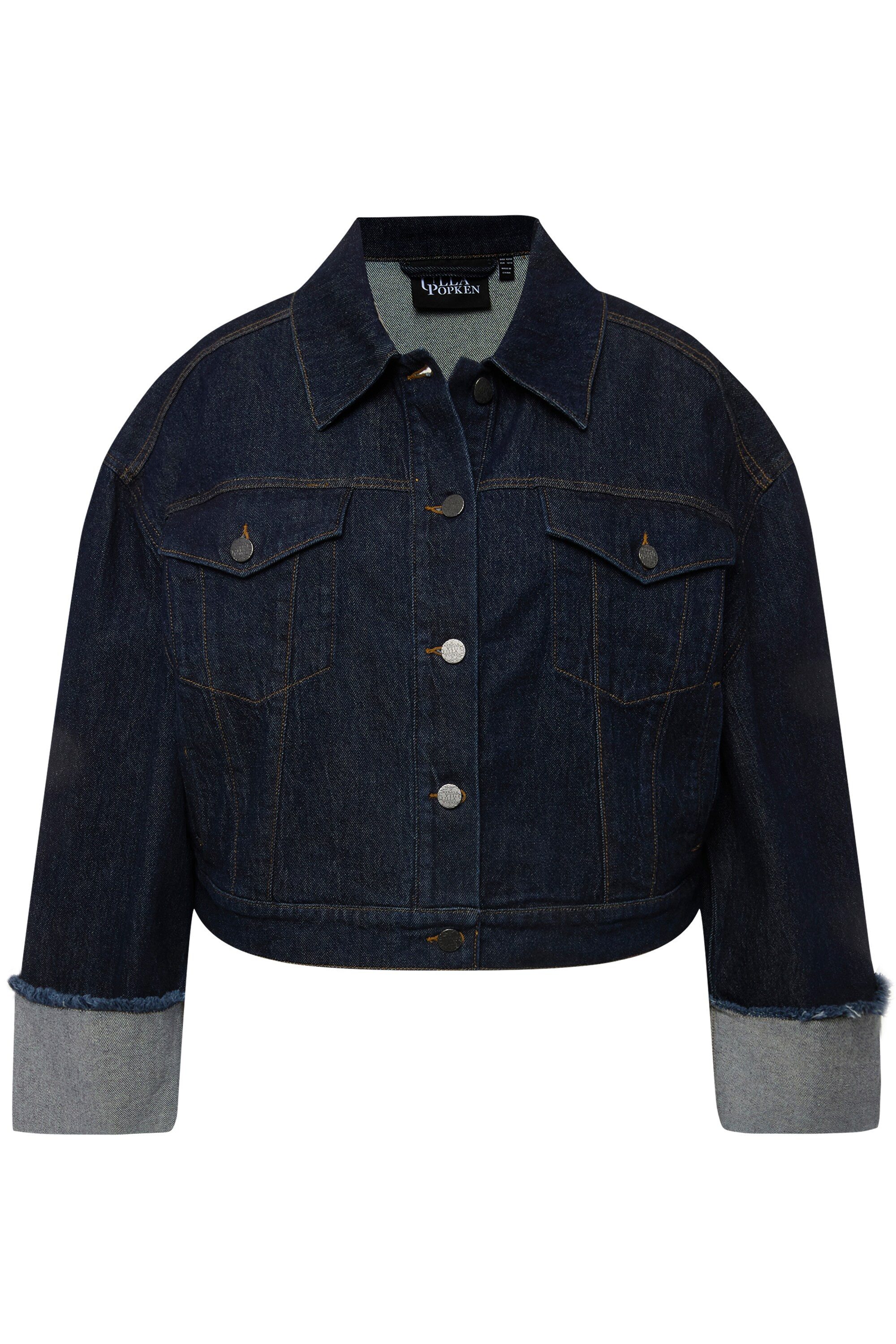 Jeansjacke Jeansjacke Stretchdenim Ärmelaufschlag Hemdkragen