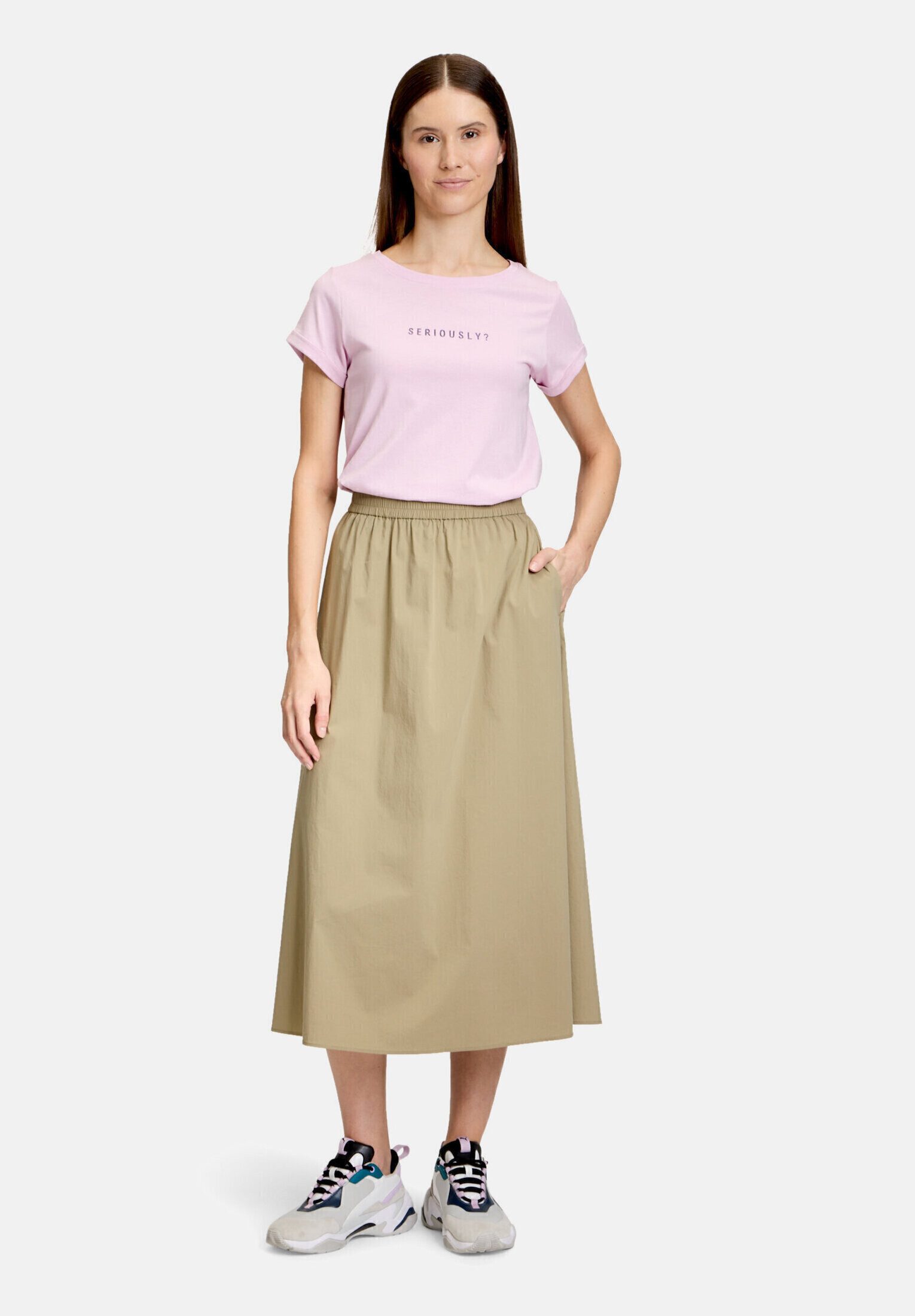 Cartoon Faltenrock Damen mit Eingrifftaschen