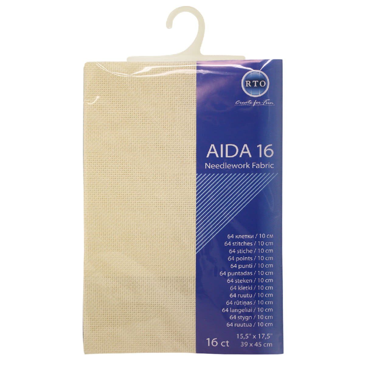 RTO Kreativset RTO Aida Zuschnitt, 16ct, ecru dunkel, 39x45cm, (embroidery kit by Marussia)