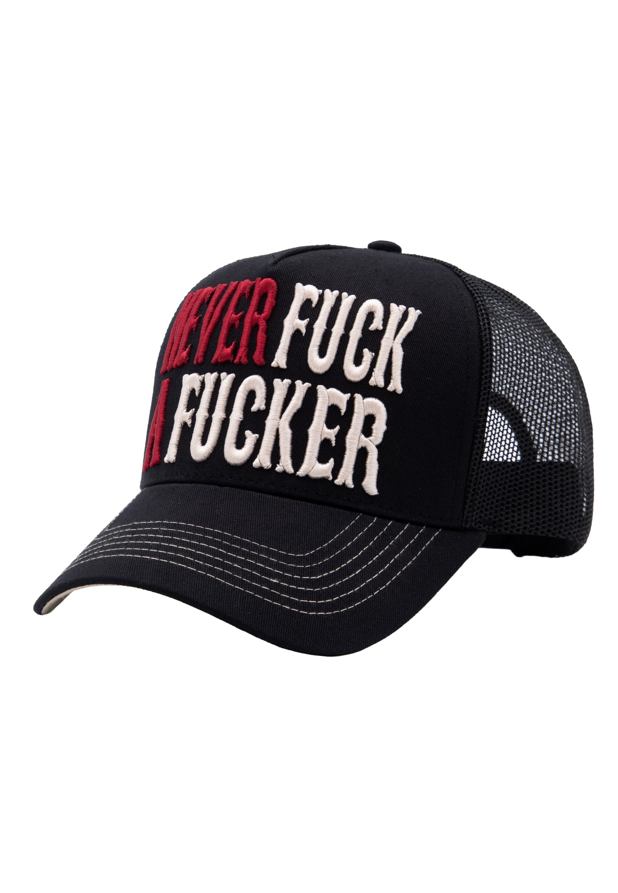 KingKerosin Trucker Cap Never Fuck a Fucker (1-St) mit 3D-Frontstickerei