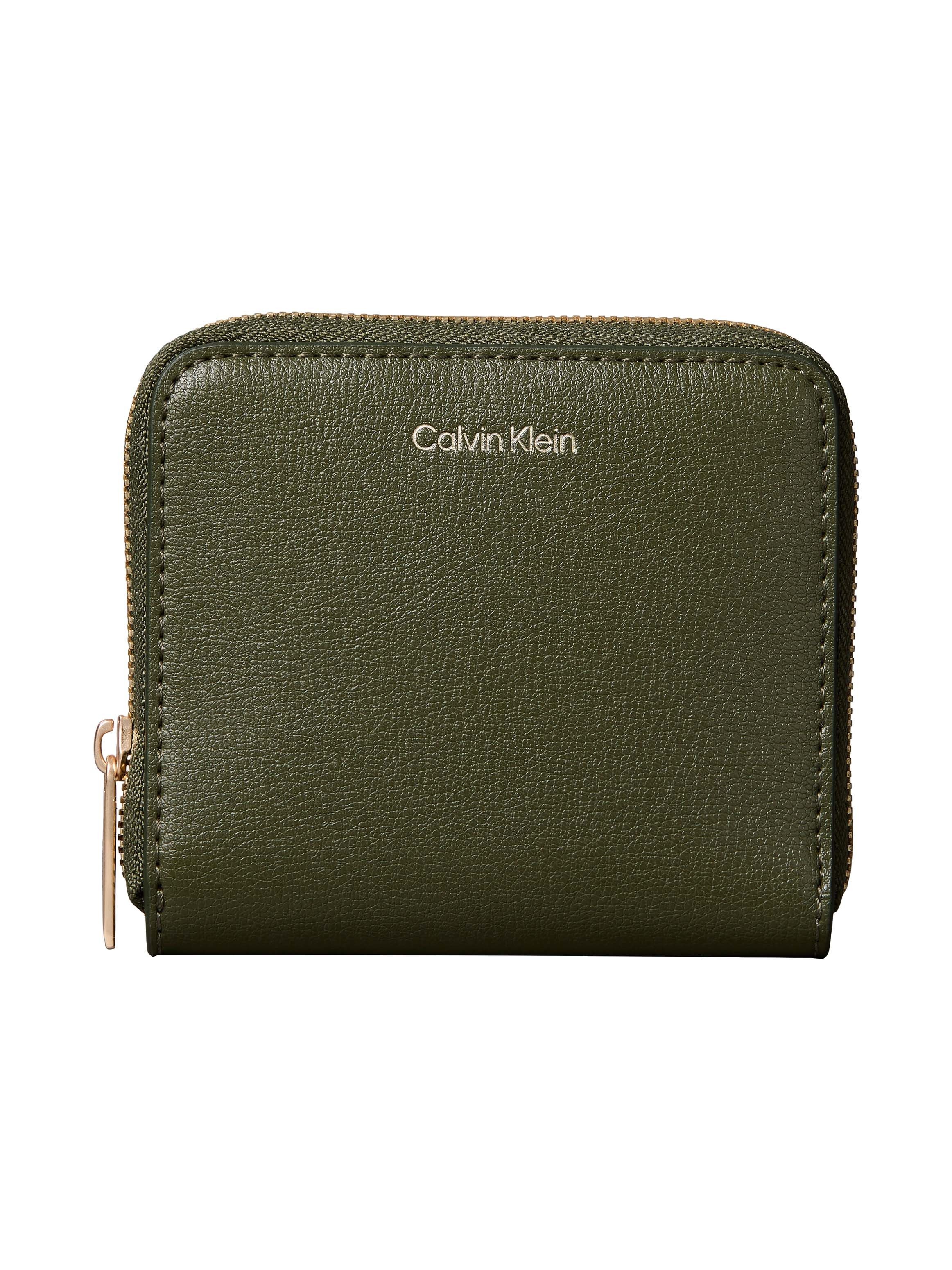 Calvin Klein Geldbörse FOIL LOGO MEDIUM ZIP AROUND, Damen Portemonnaie, Geldbeutel, Money Pocket mit CK-Schriftzug