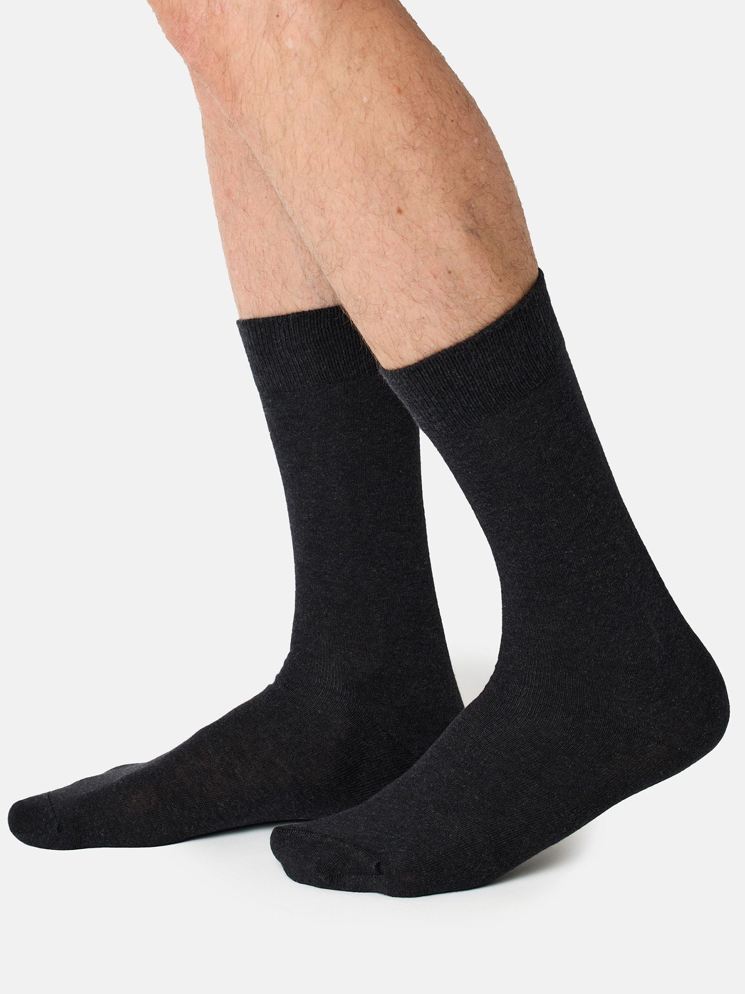 Nur uni Der günstig (12-Paar) anthrazitmelange Baumwolle Basicsocken Socken Business
