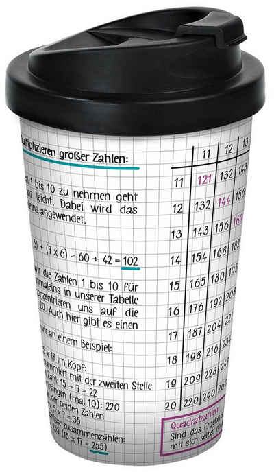 Geda Labels GmbH Coffee-to-go-Becher Großes 1x1, PP, Weiß, 400 ml, doppelwandig, auslaufsicher