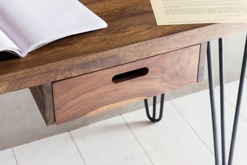 furnicato Schreibtisch BAGLI braun Massiv Holz Laptoptisch Sheesham Natur