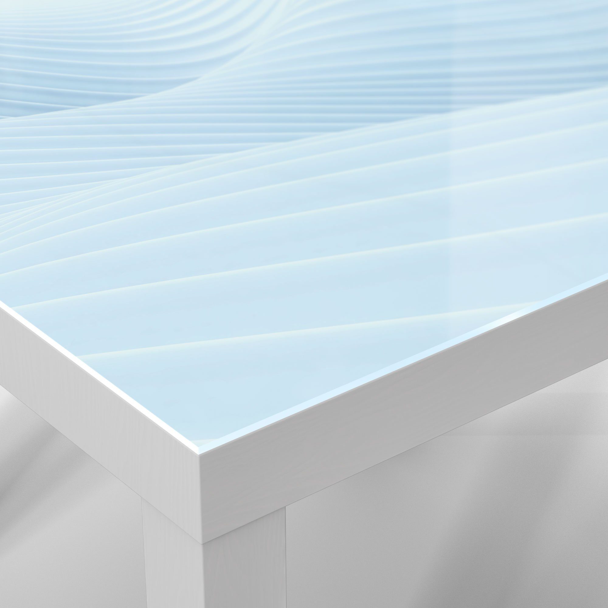 Glastisch modern Glas Weiß 'Futuristische Couchtisch Wogen', Beistelltisch DEQORI