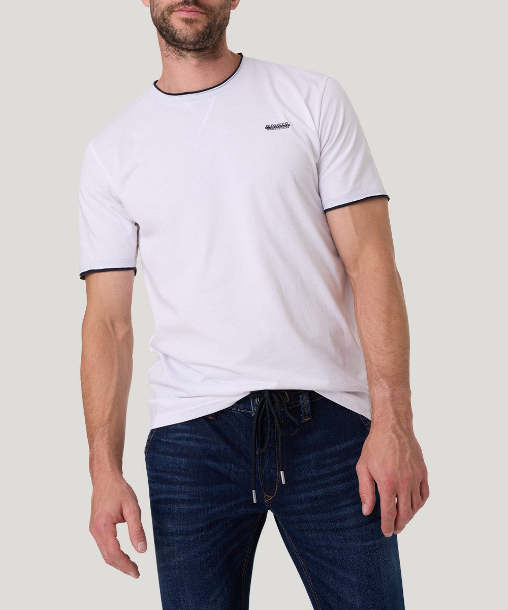 Pioneer Authentic Jeans T-Shirt mit kontrastfarbenen Details günstig online kaufen