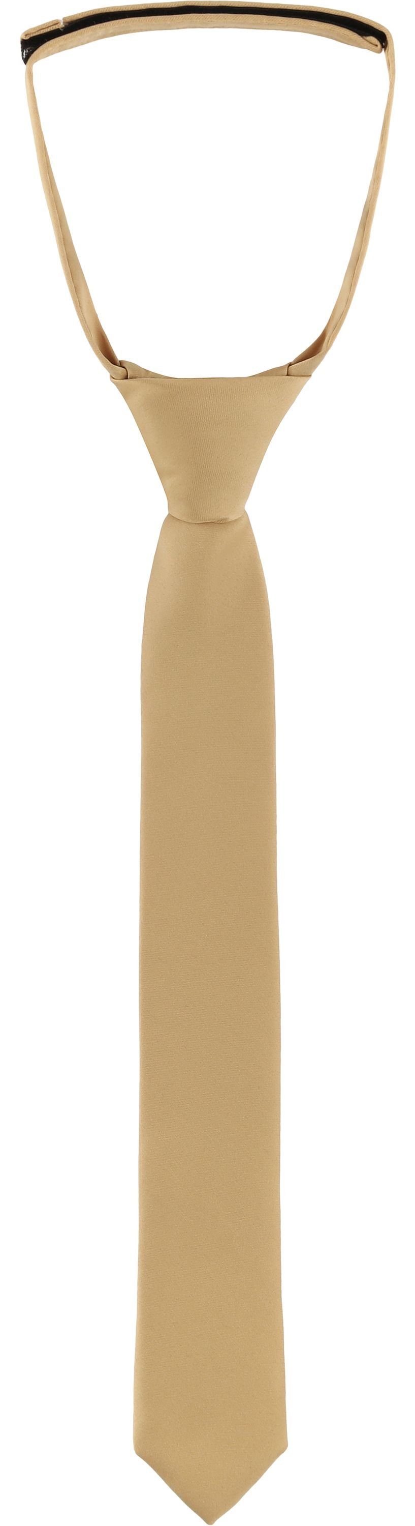 Ladeheid Krawatte Kinder Jungen Krawatte KJ (31cm x 4cm) (Set, 1-St) Hellgold