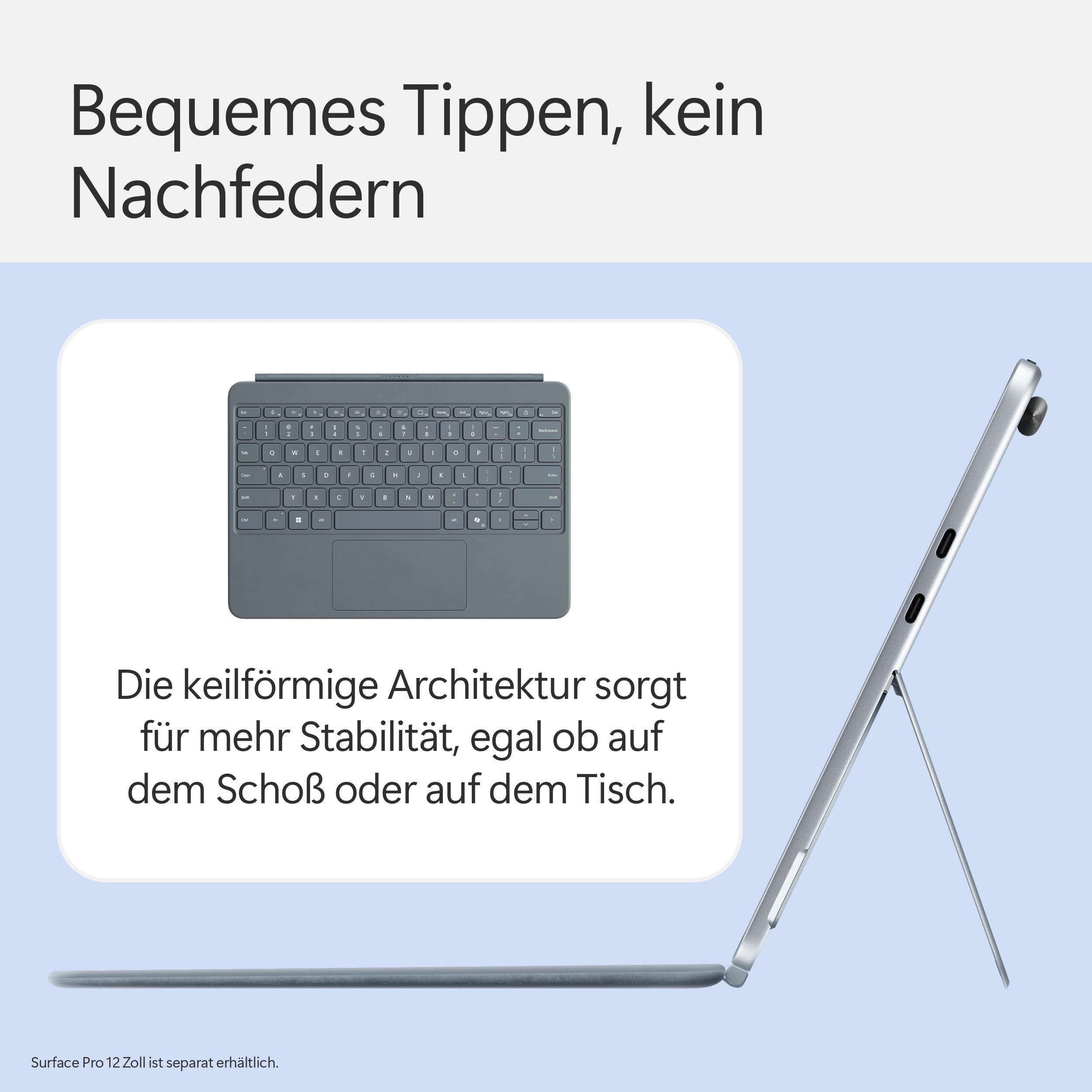 Microsoft EP2-33062 Tastatur (Kompatibel mit Surface Pro 12" in Ozean-Farbe)