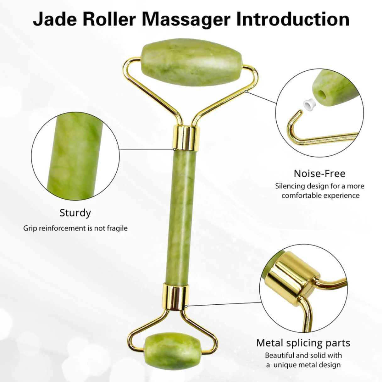 Montegoni Gesichtsmassagegerät Natürliche Gesichtsmassagege Jaderoller & Gua Sha, Gesichts-Roller-Massagegerät 1-tlg., Jade-Stein-Set für Gesichtspflege, Anti-Aging, Gesicht, Augen,Anti Falten