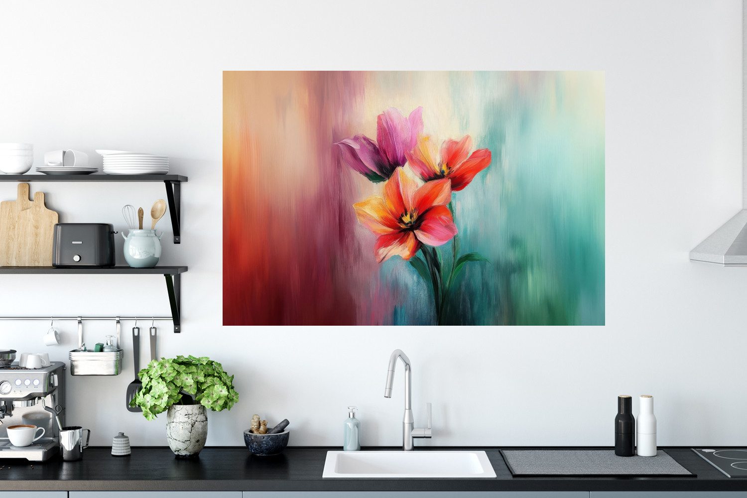 MuchoWow Wandsticker Tulpen - Lichtreflexe - Farbverlauf (1 St), Wanddeko, Aufkleber, Wandtattoo, 120x80 cm