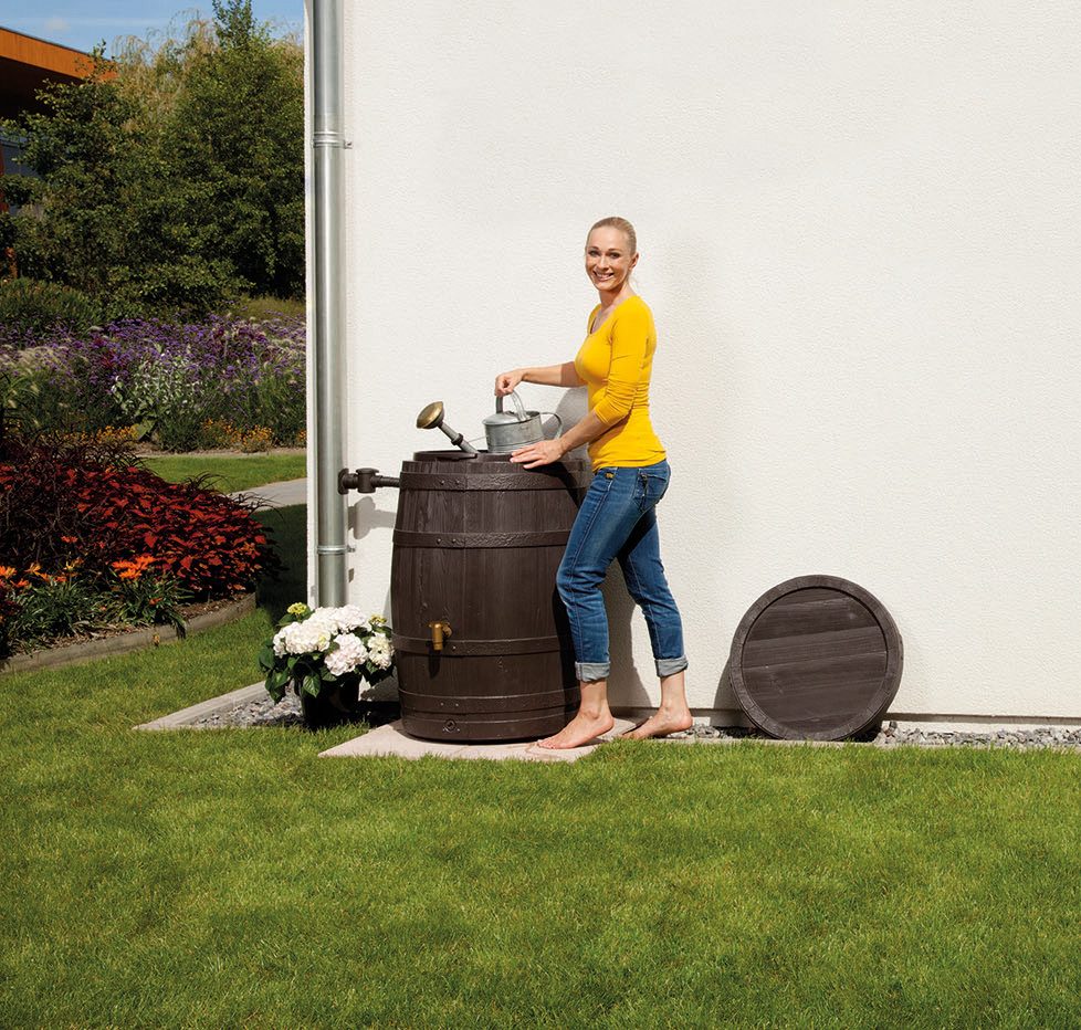 4rain Regentonne VINO Regenfass 250 Liter dunkelbraun