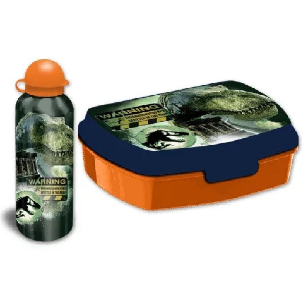 Kids World Brotdose Euroswan Lunchbox Lunchest Trinkflasche Jurassic Aluminium