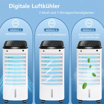 Gotagee Luftkühler Mobile Klimagerät 65W Klimaanlage 4L-Tank 3 Geschwindigkeit 12H Timer