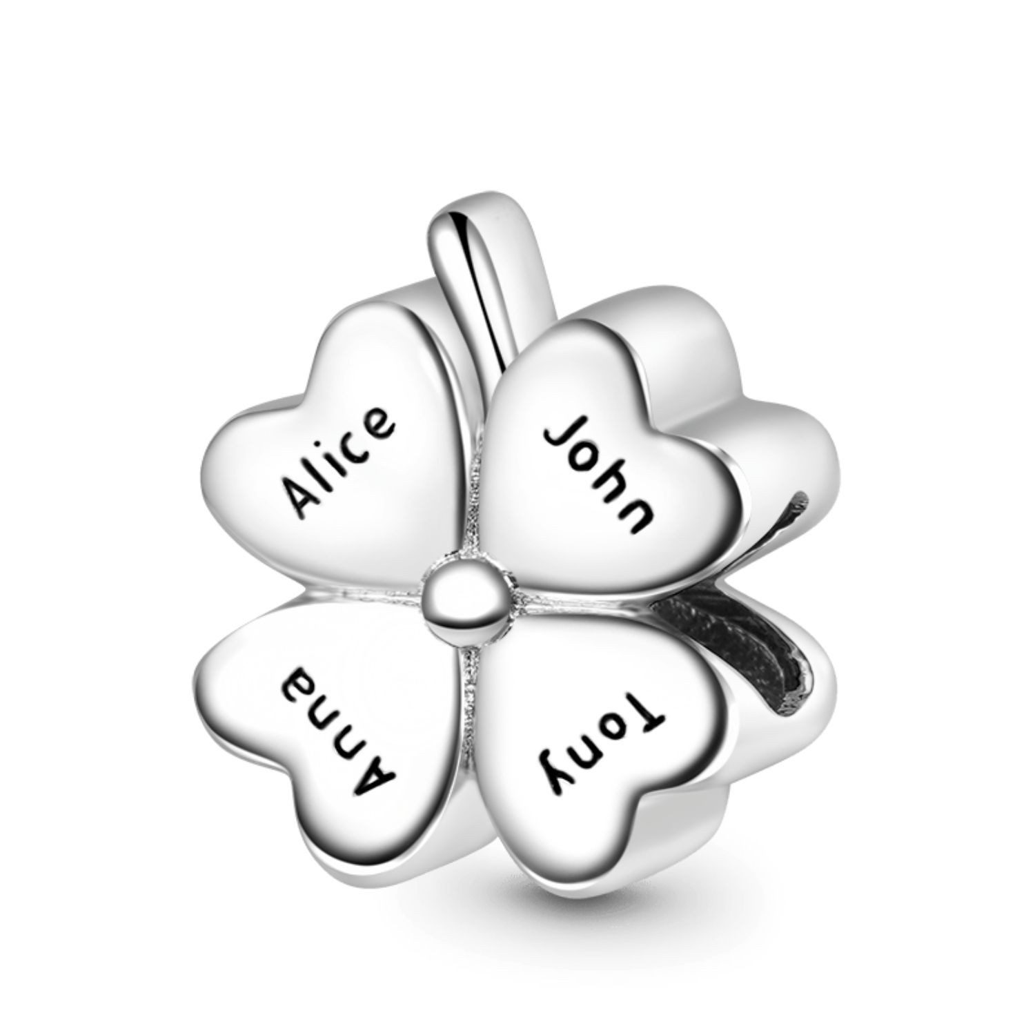 Gnoce Bead Gnoce Charm Kleeblatt GAC063 Silber