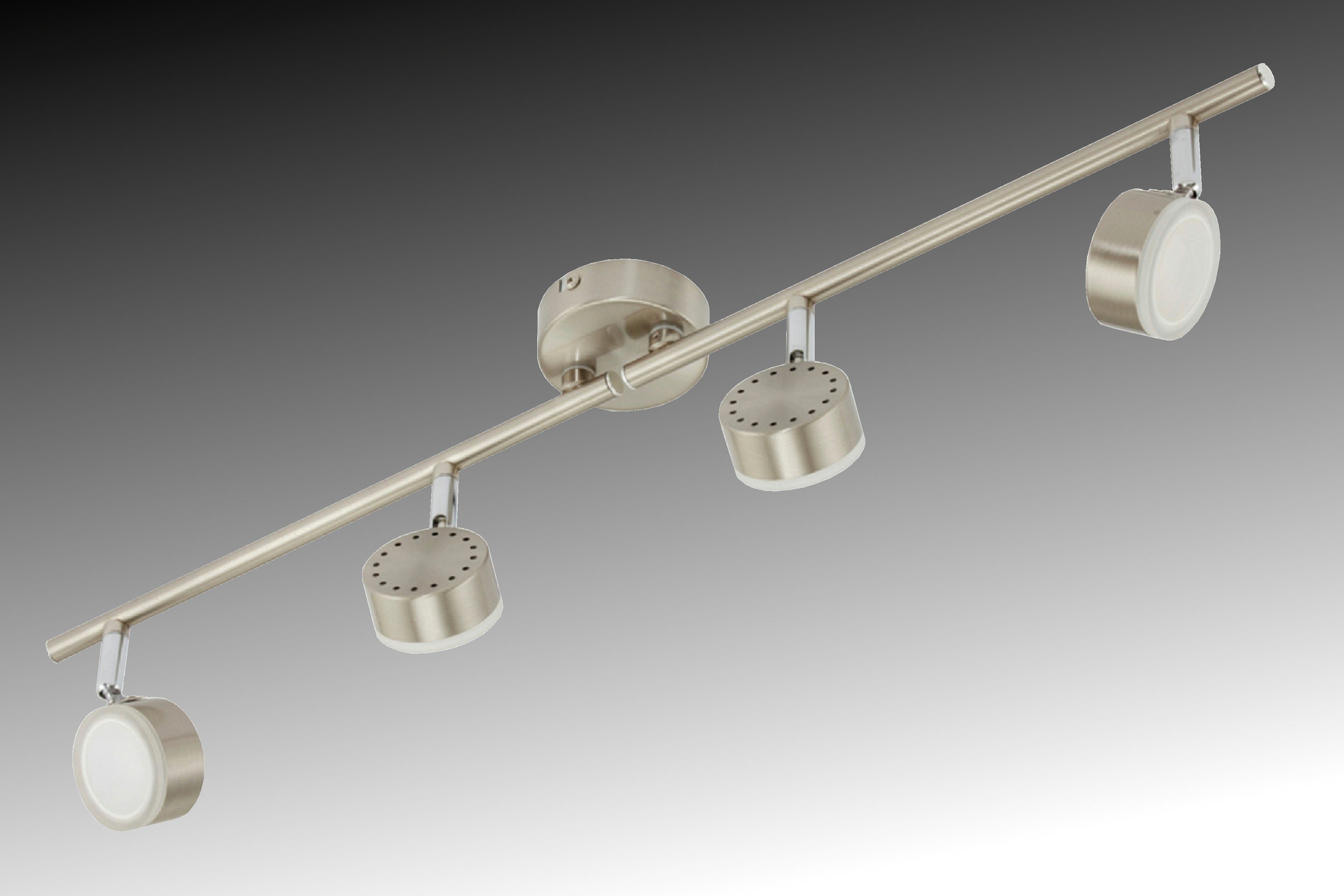 TRANGO LED Deckenleuchte, 4-flammig 2030-042 LED Wohnzimmer Lampe *ADAM* in Edelstahl-Optik inkl. 4x 5 Watt LED Modul 3000K warmweiß I Deckenlampe I Deckenstrahler I Deckenleuchte, schwenkbar und drehbar Schlafzimmerleuchte