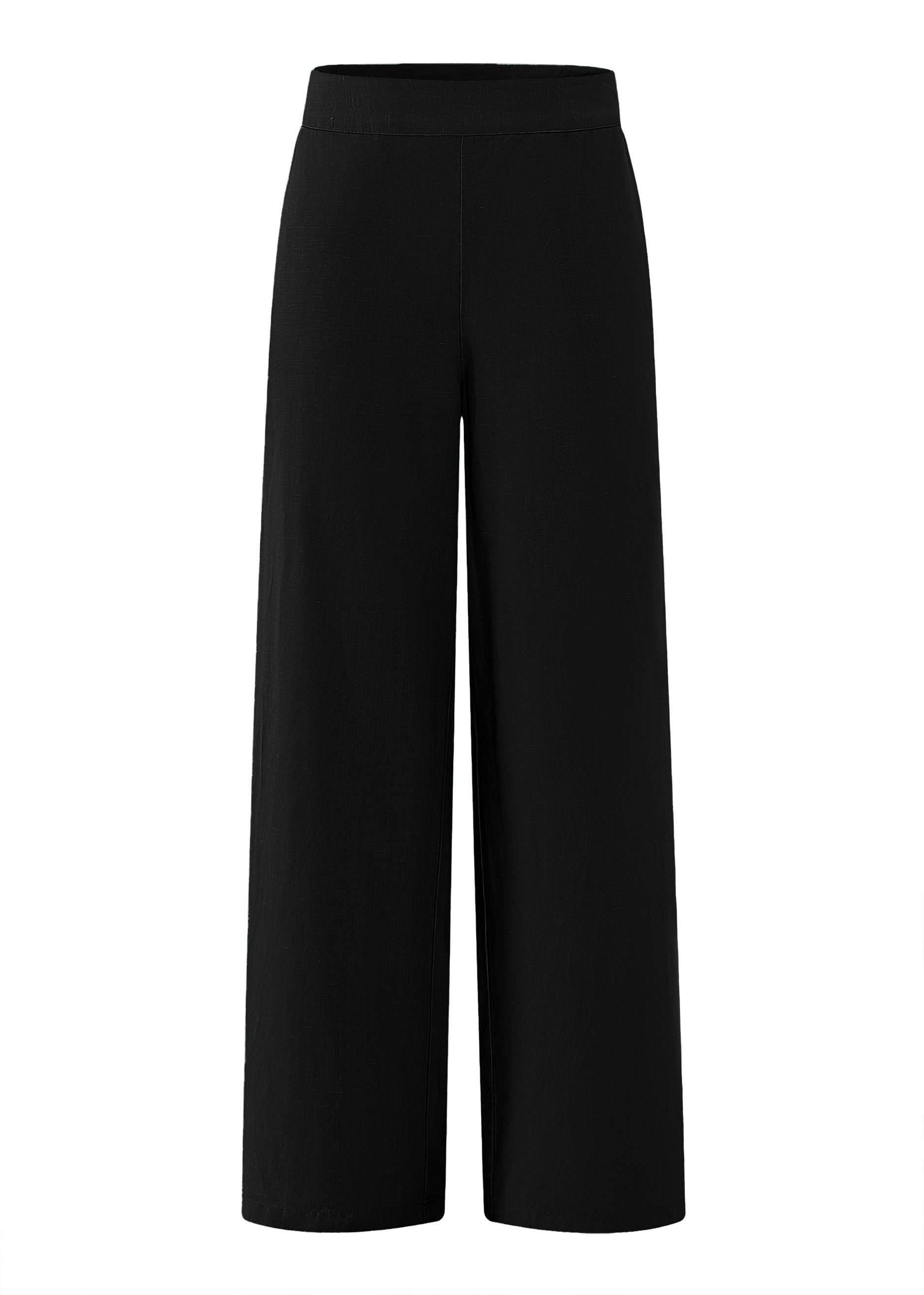 SASSYCLASSY Stoffhose Leinenhose Damen mit geradem Bein Highwaist Hose aus günstig online kaufen