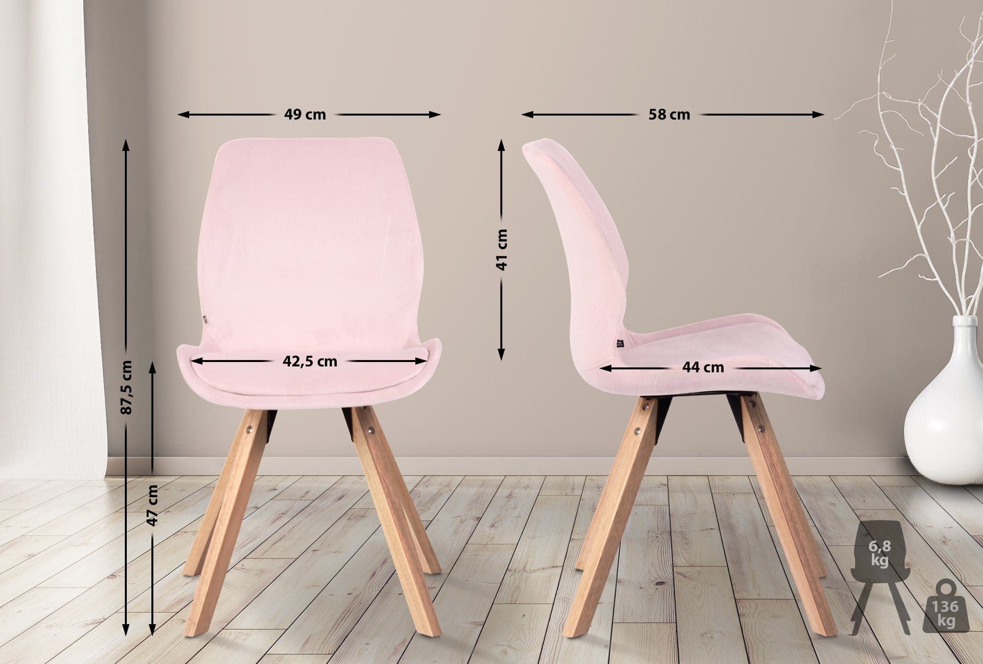 CLP Esszimmerstuhl Luna (2er Set), Kunststoff/ günstig online kaufen