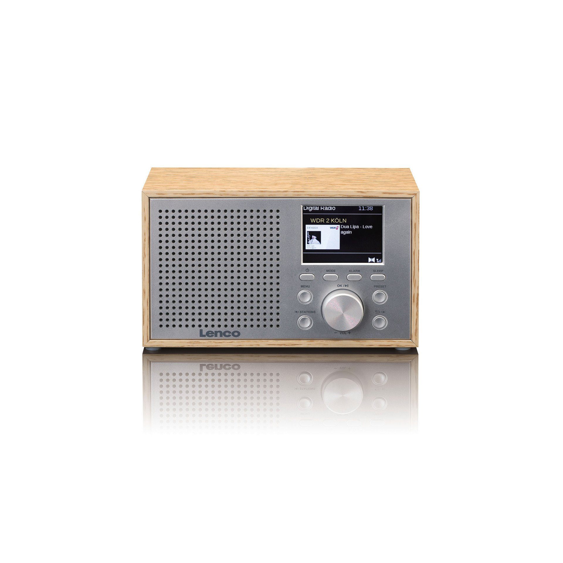 Lenco DAR-017 DAB+/FM Radio mit (DAB), Bluetooth Hellbraun;Silber Digitalradio (Digitalradio (DAB) 3 W)
