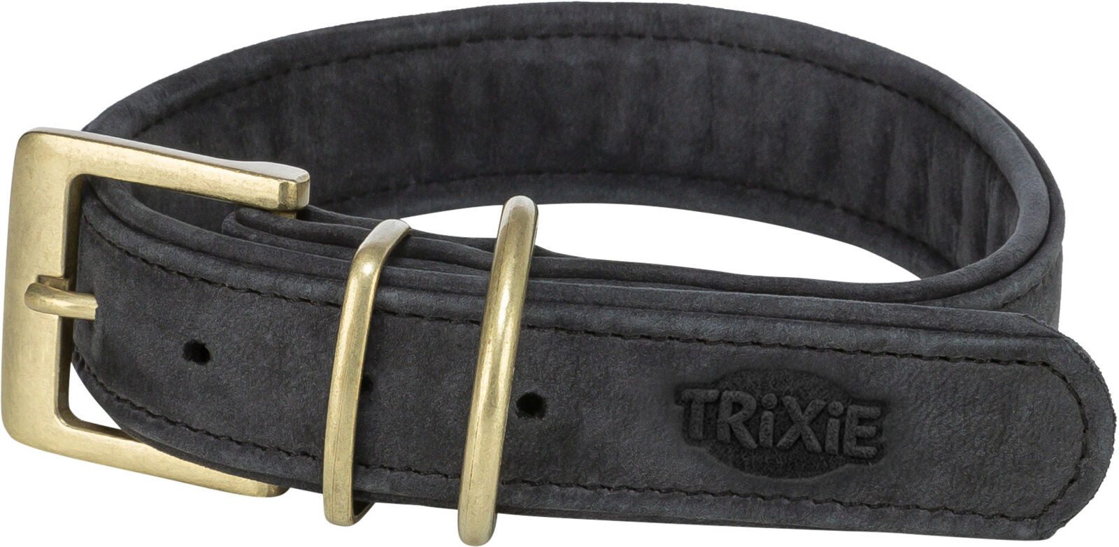 TRIXIE Hunde-Halsband Pure Halsband, Leder extra breit - schwarz - 25–31 cm/25 mm, Leder