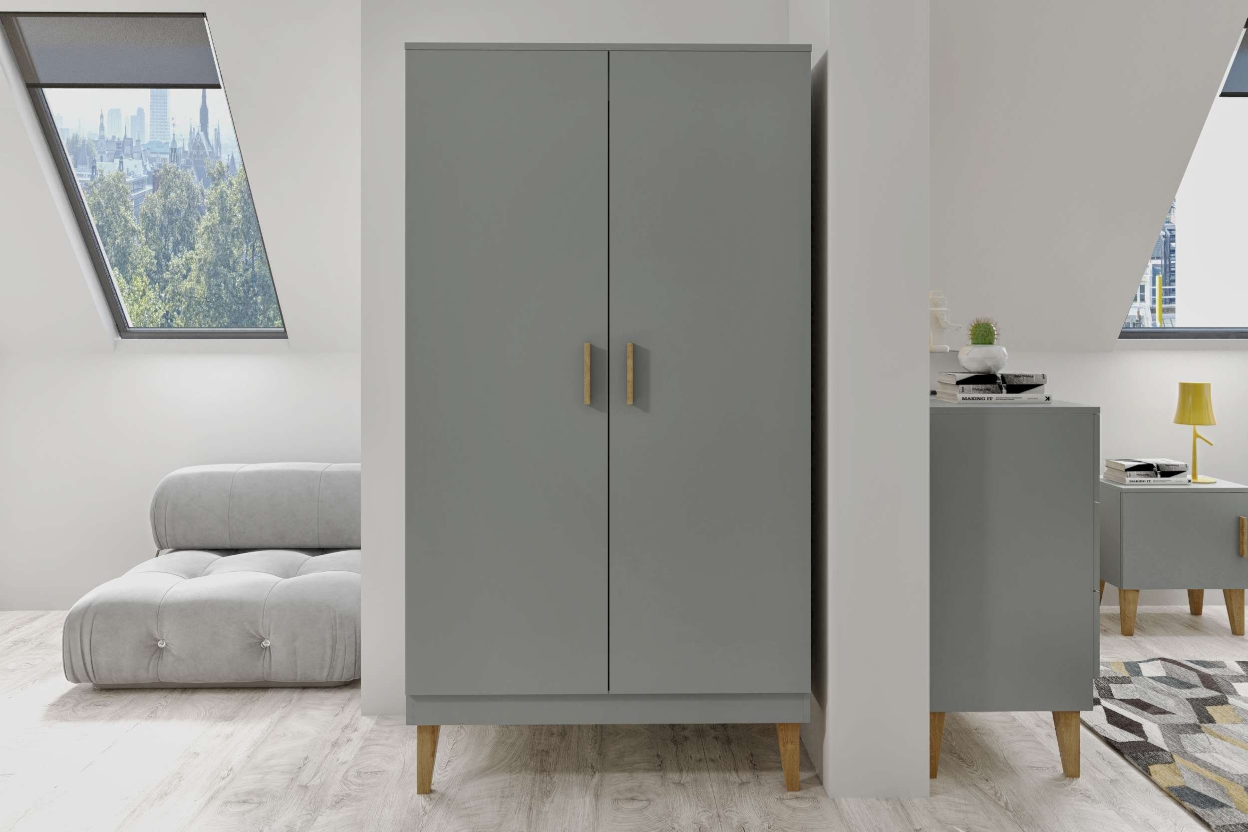99rooms Kinderkleiderschrank Marvel (Standschrank, Kinderschrank) 2-türig, mit viel Stauraum, aus Holzwerkstoff, mit Soft-Close