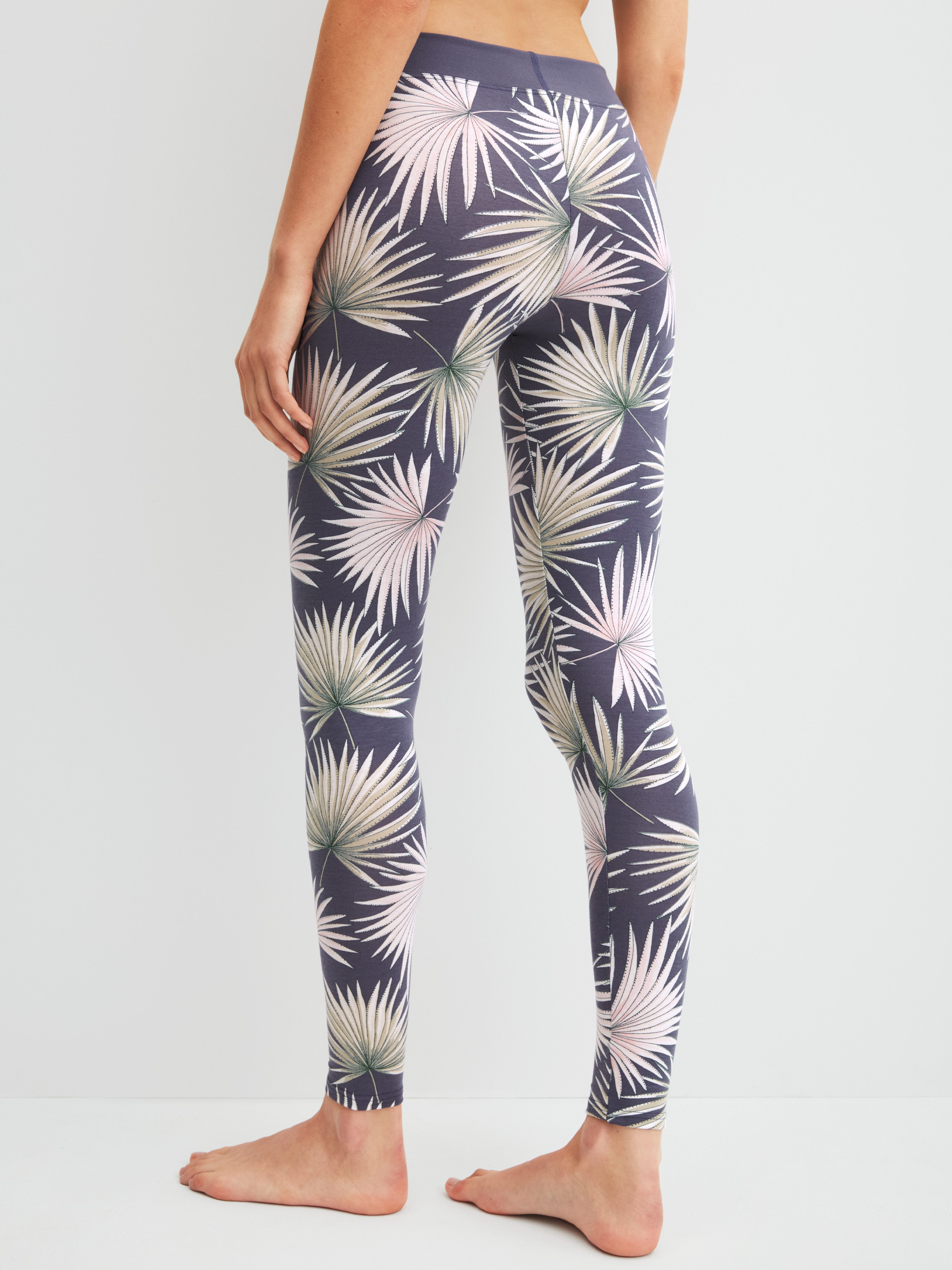 CALIDA Leggings Elastic Trend floraler Print, Baumwollmix, weicher elastischer Bund, bequem