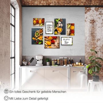 Novart Wandbild Wandbilder Küche Kaffee - AUFHÄNGFERTIG - Küchenbilder Obst 100x70 cm, Gewürze