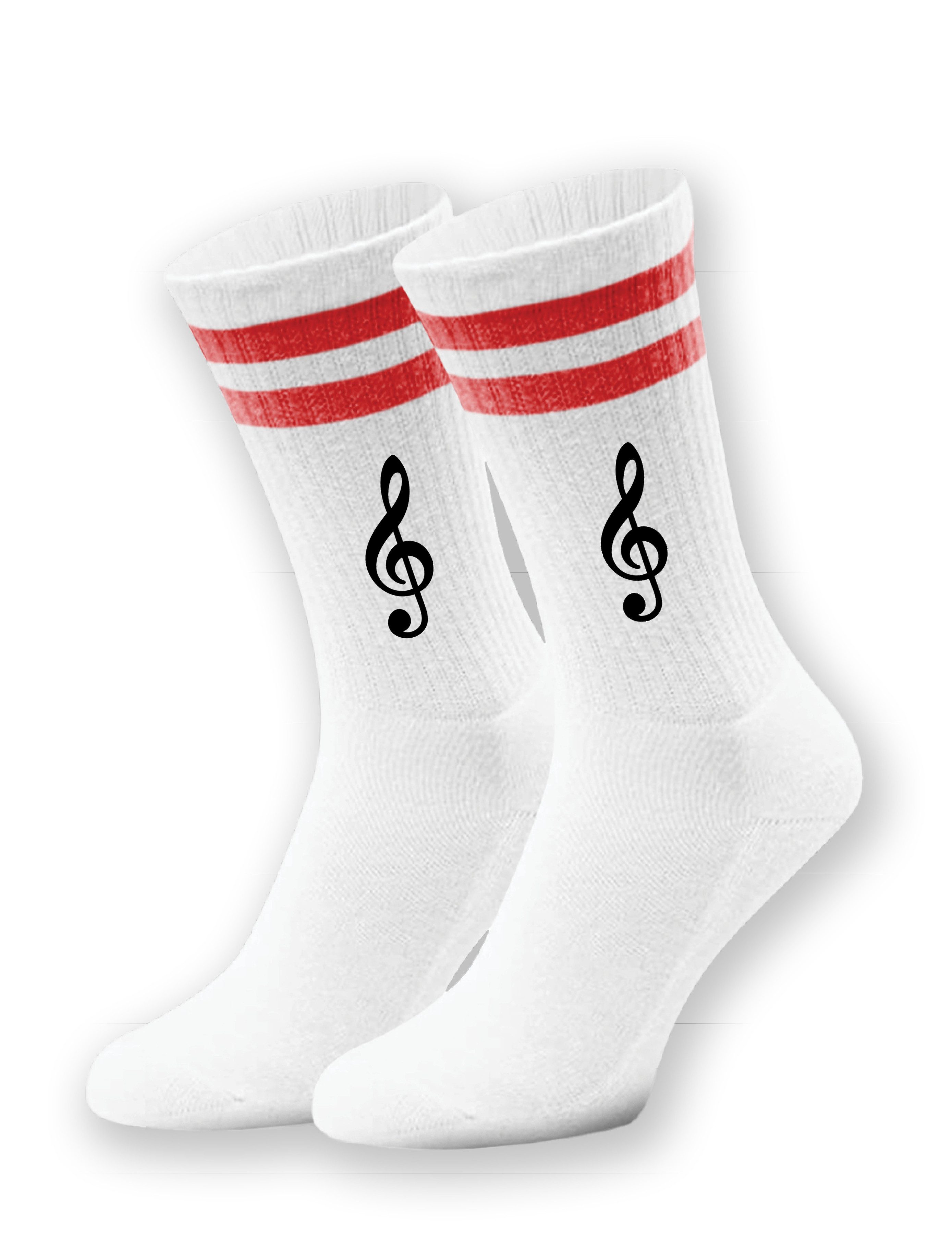 Youth Designz Tennissocken Unisex Socken "Notenschlüssel" Aufdruck lustig Geschenk Statement mit verstärkter Verse und Zehenbereich