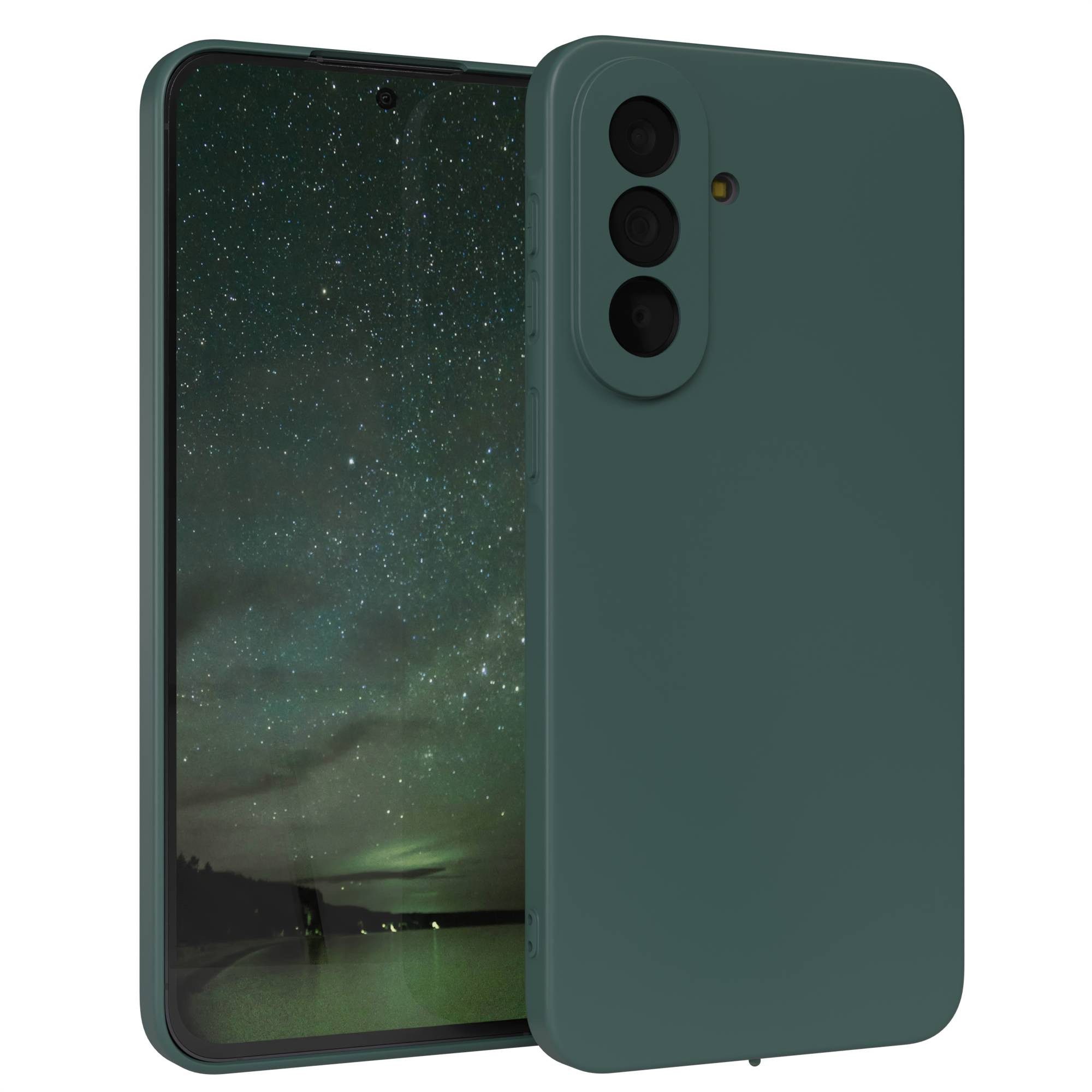 EAZY CASE Handyhülle TPU Hülle für Samsung Galaxy A57 6,7 Zoll, Silikon Schutzhülle mit Kameraschutz kratzfestes Bumper Nachtgrün