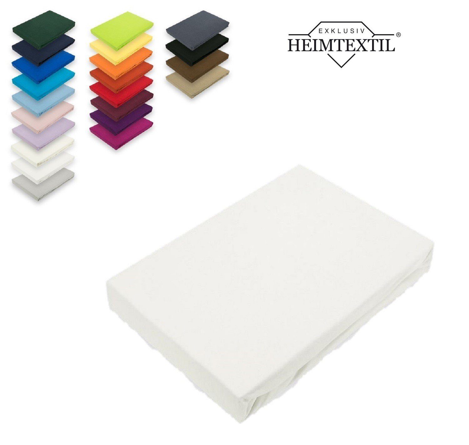 EXKLUSIV HEIMTEXTIL Spannbettlaken Jersey Spannbettlaken PREMIUM, Jersey, Gummizug: rundum, (1 Stück), mit Rundumgummizug