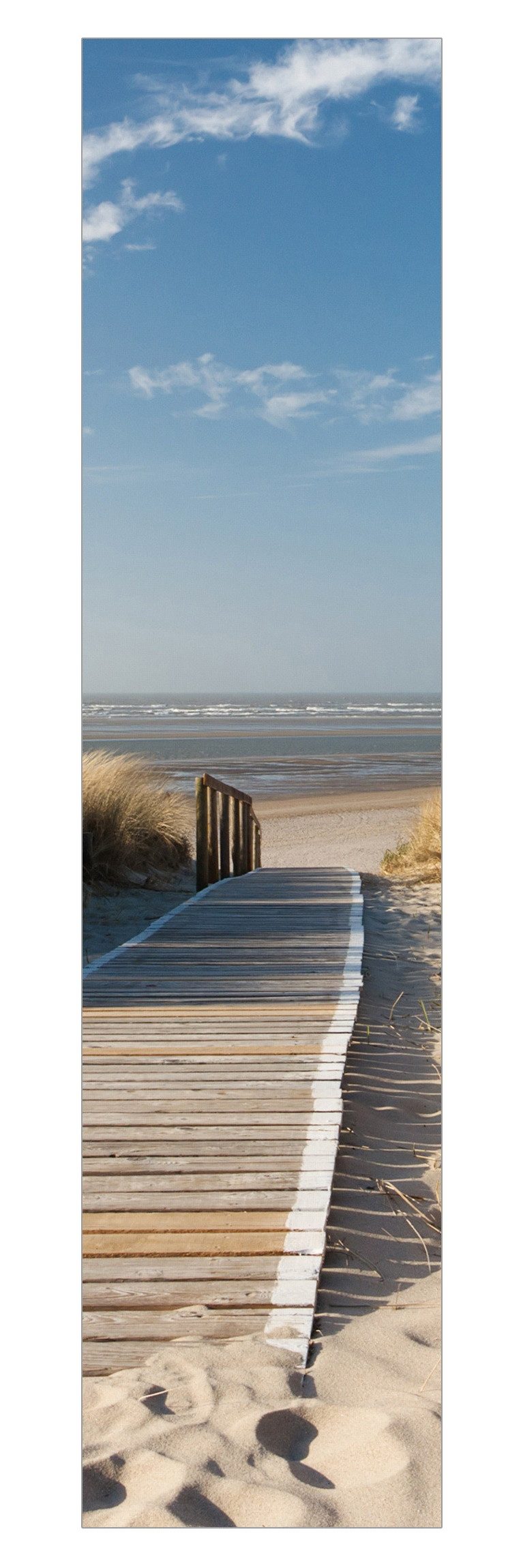 Bilderdepot24 Schiebegardine modern Flächenvorhang blickdicht Ostsee Strand (1 St), halbtransparent, Wohnzimmer große Flächengardine lichtdurchlässig für Klemm-System