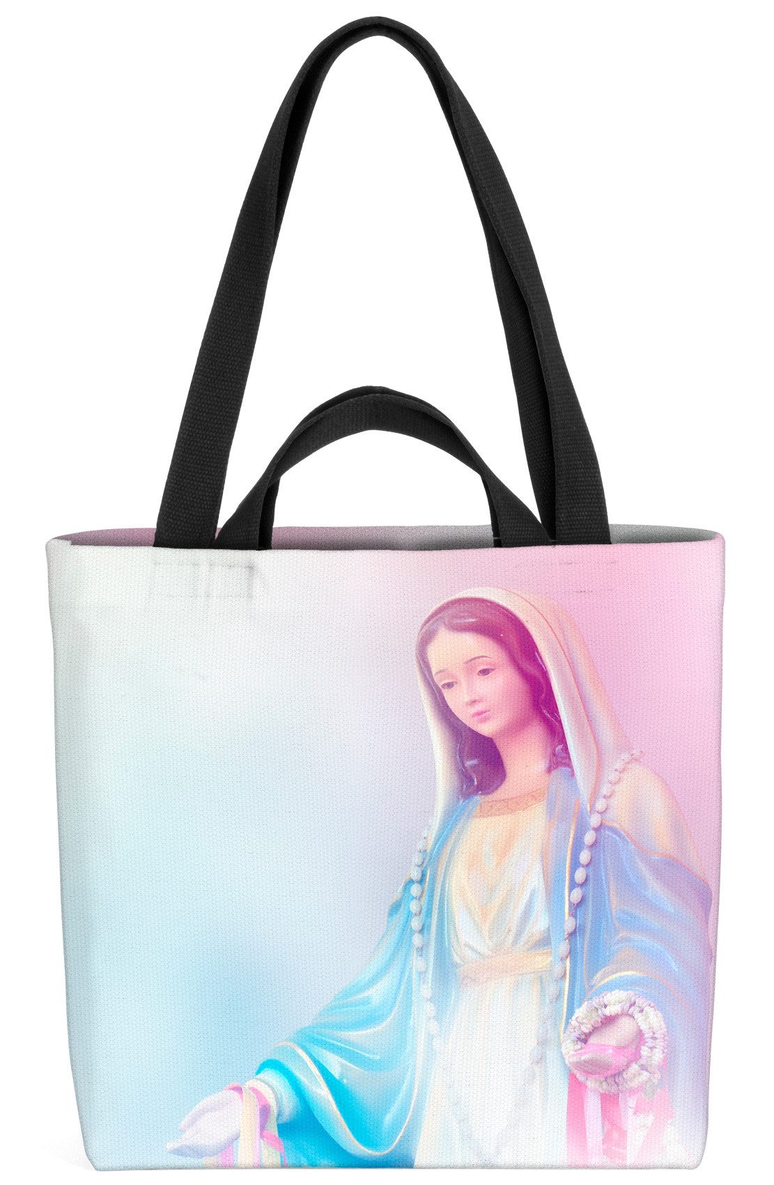 VOID Shopper Einkaufstasche, Bunte Maria Statue Kirche Religion farbenfrohe Marienstatue Glaube Go