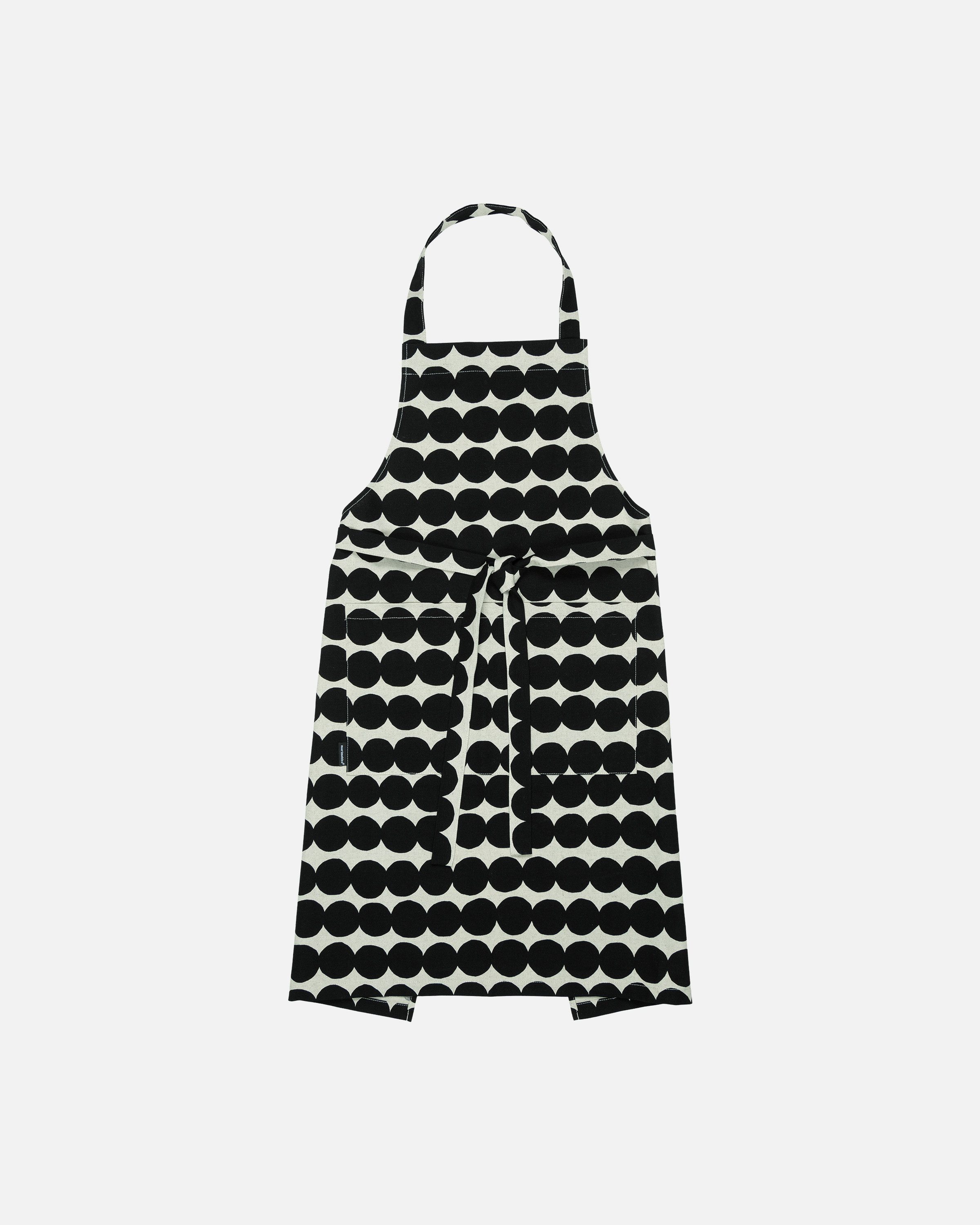 Marimekko Kochschürze RÄSYMATTO, Leinen, schwarz