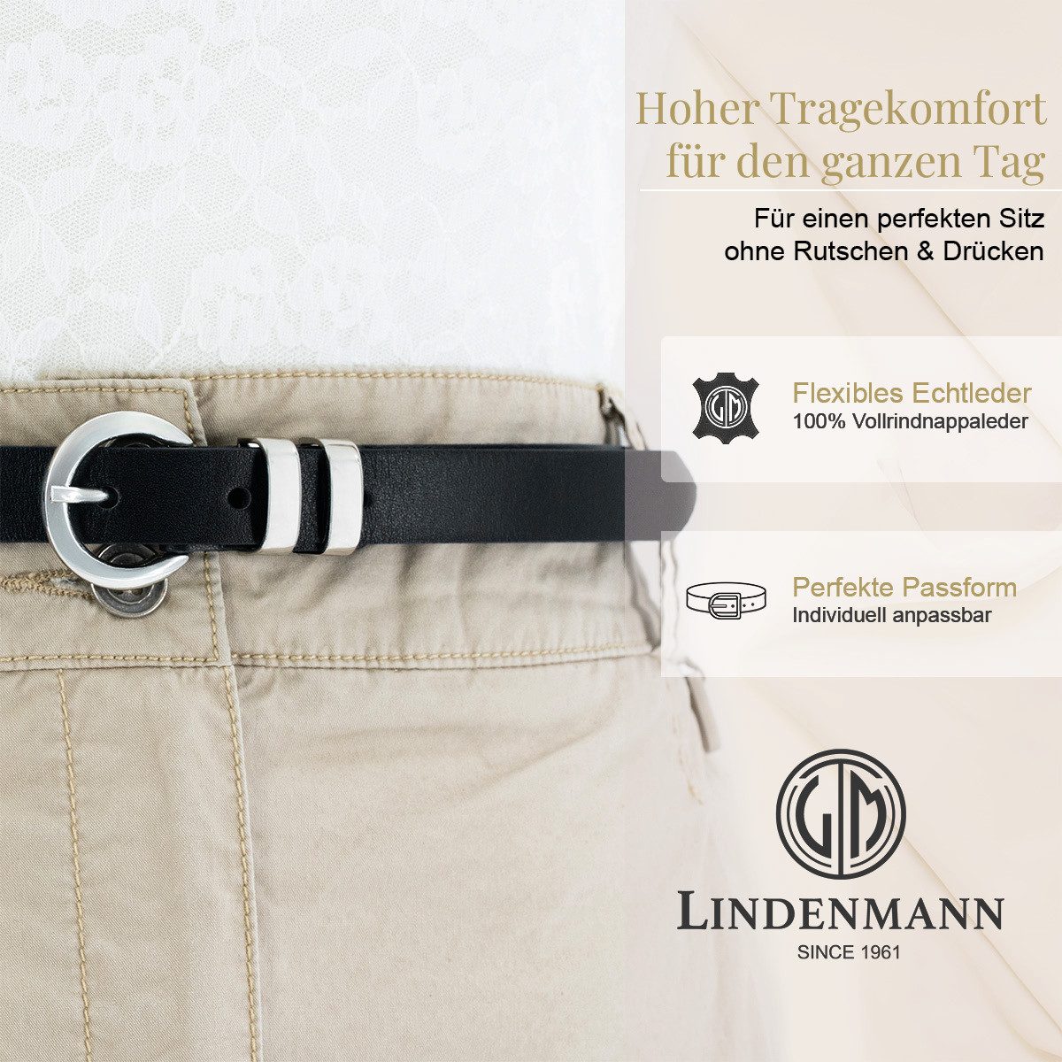 LINDENMANN Ledergürtel