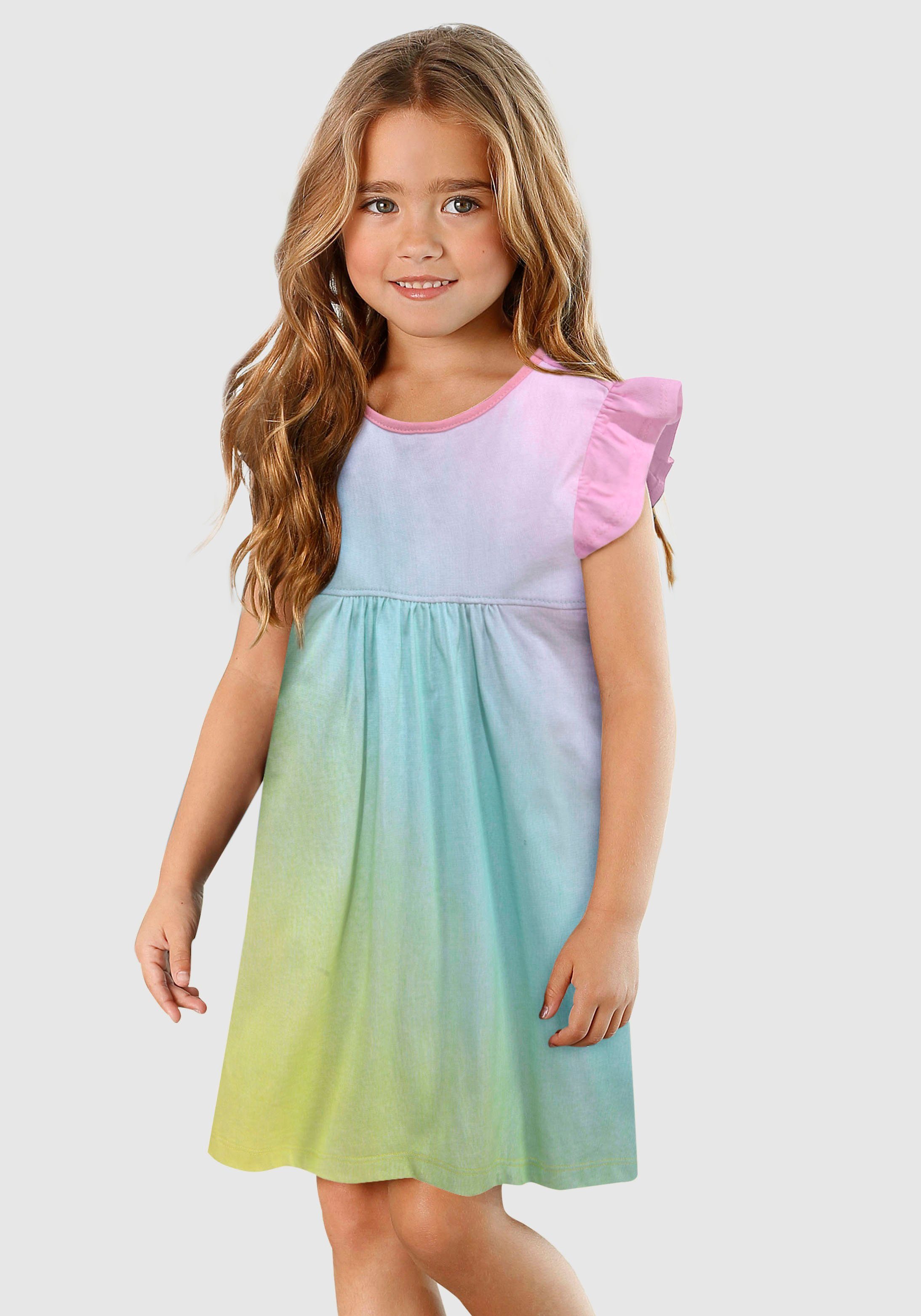 Flügelärmeln kleinen KIDSWORLD Jerseykleid mit