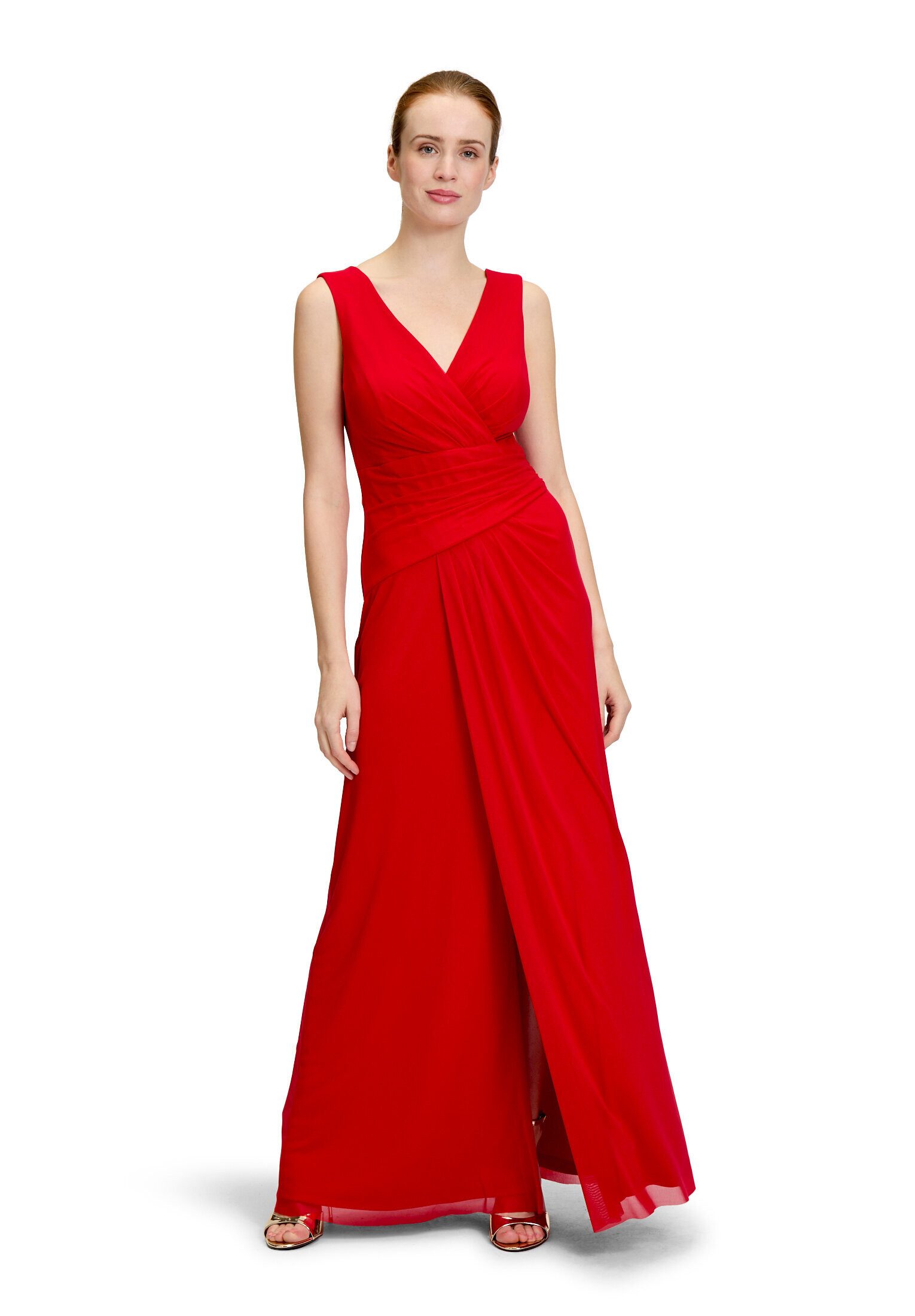 Vera Mont Abendkleid Damen mit V-Ausschnitt Falten